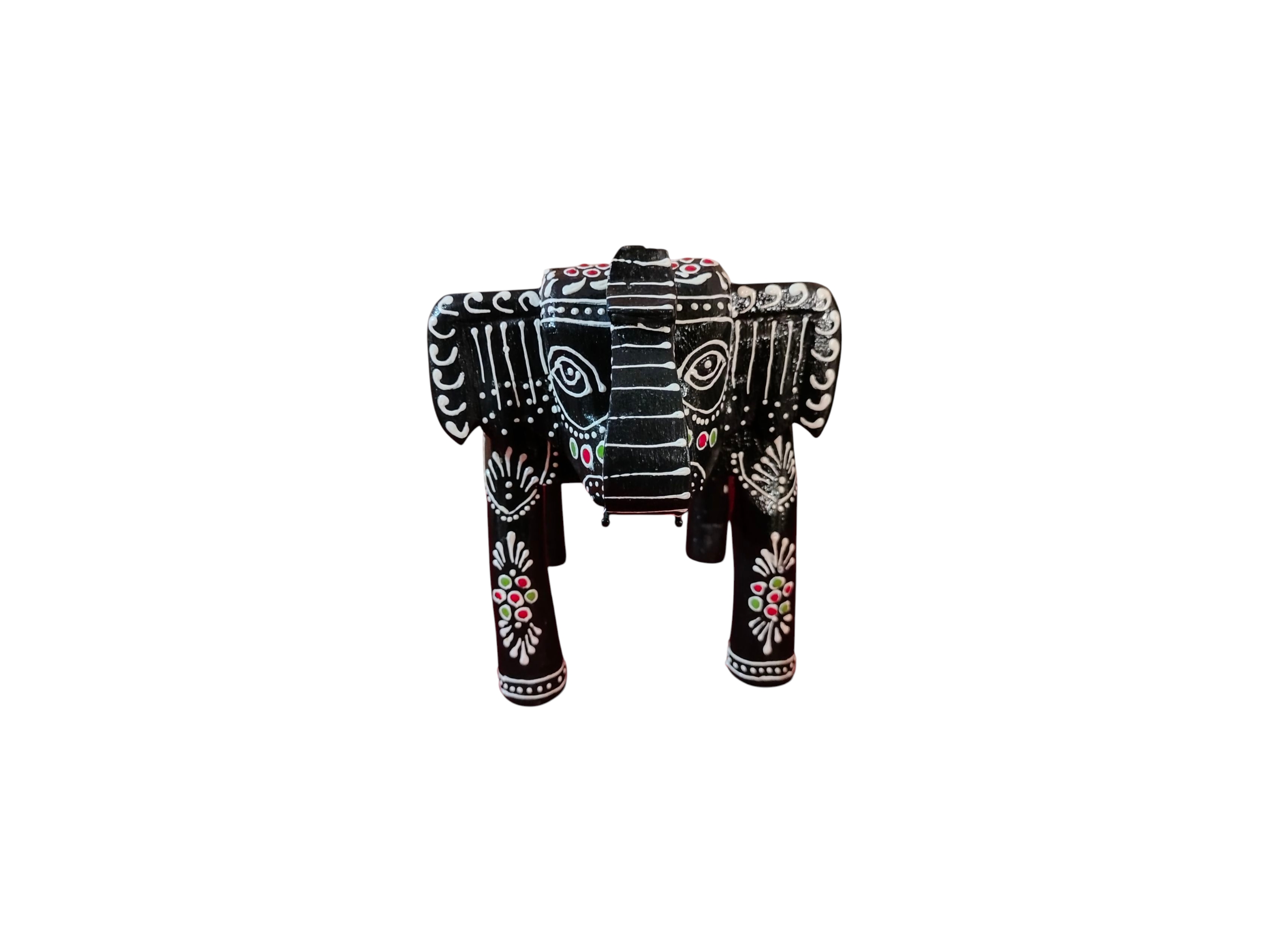 Handpainted Elephant wooden stool 