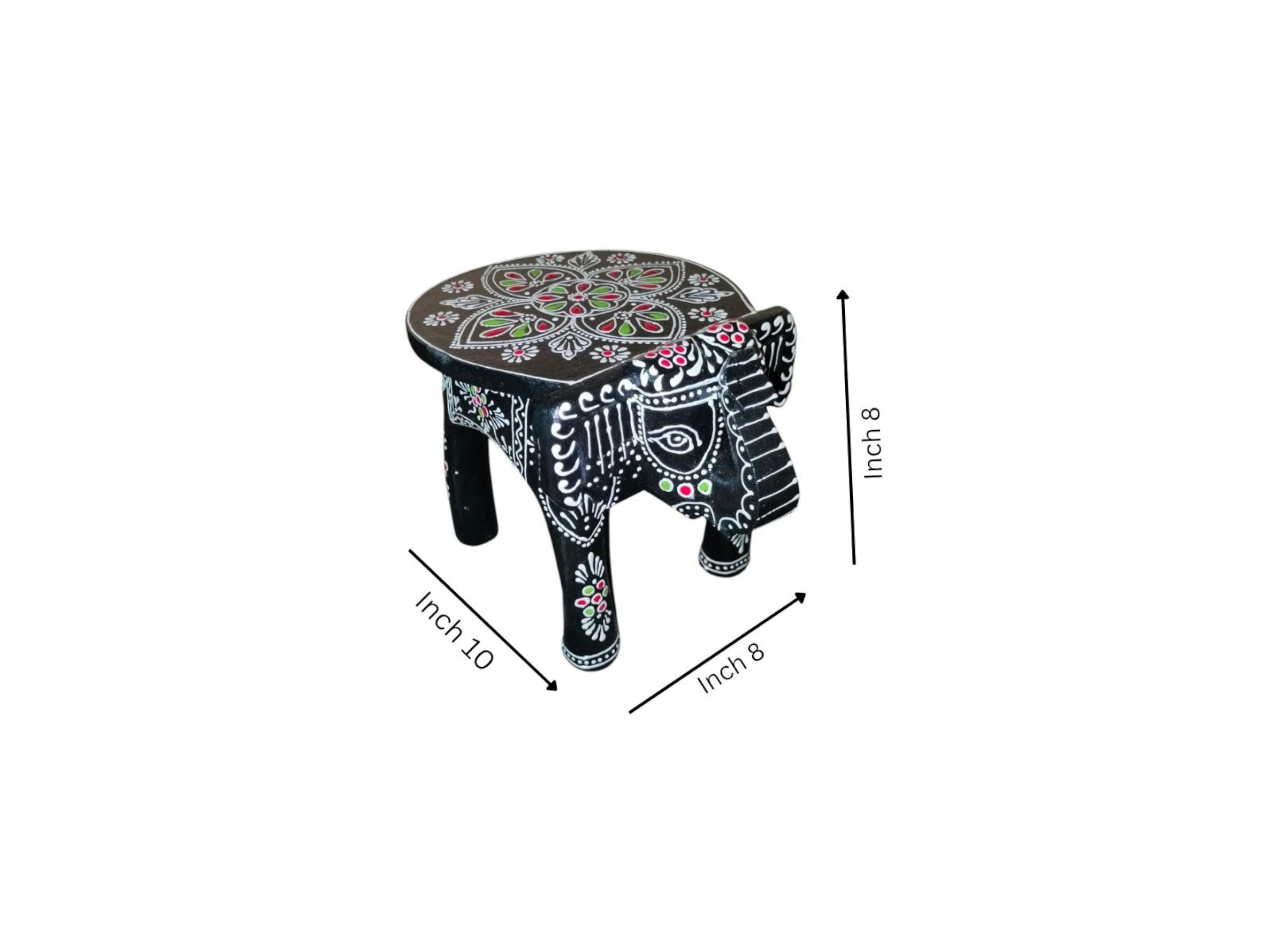 Handpainted Elephant wooden stool 
