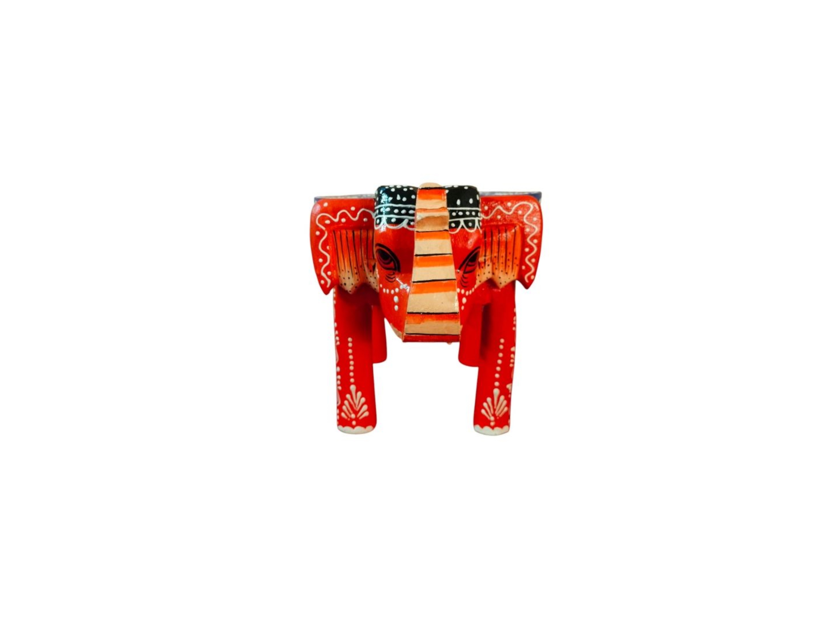 Handpainted Elephant wooden stool 