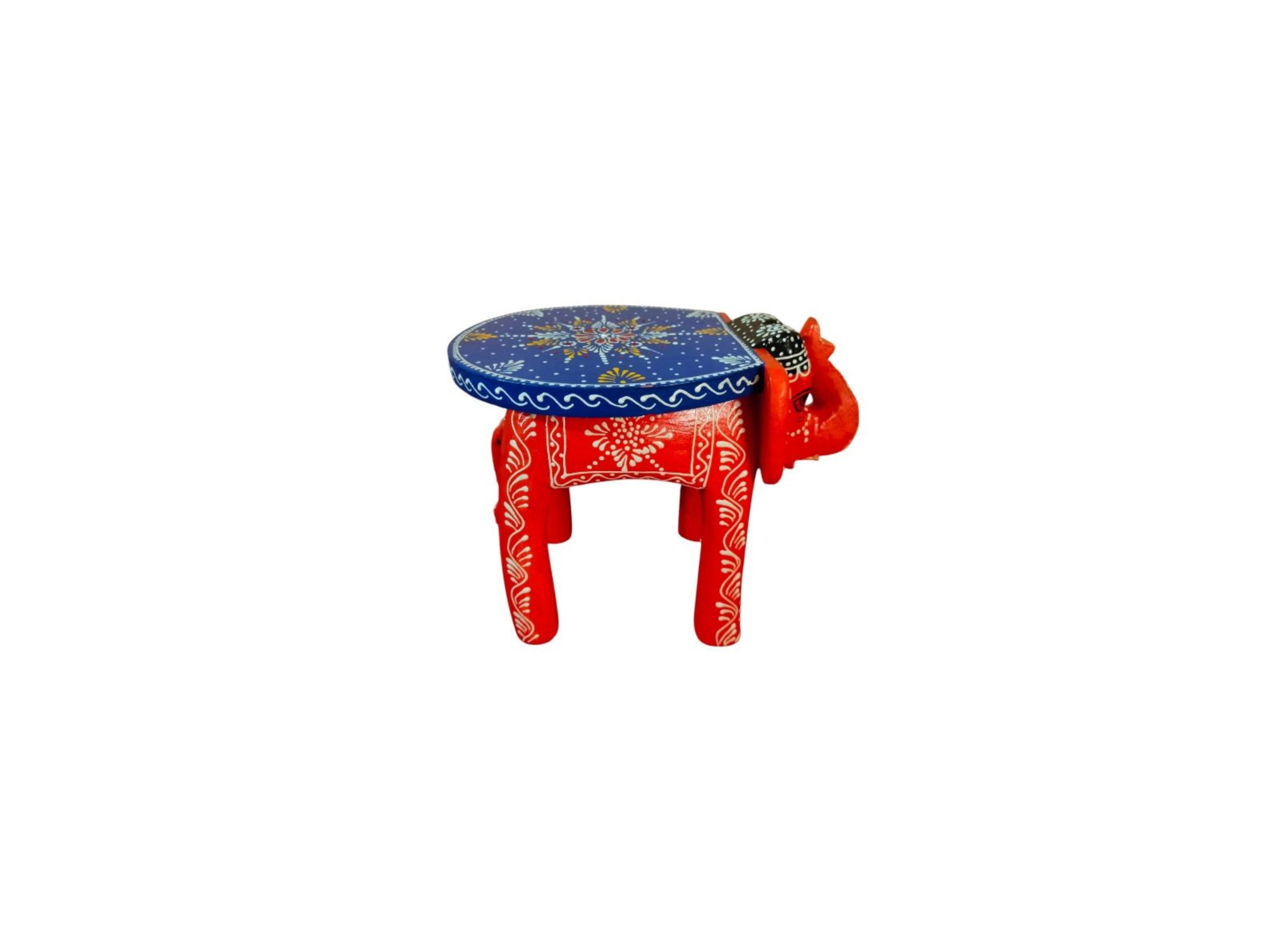 Handpainted Elephant wooden stool 