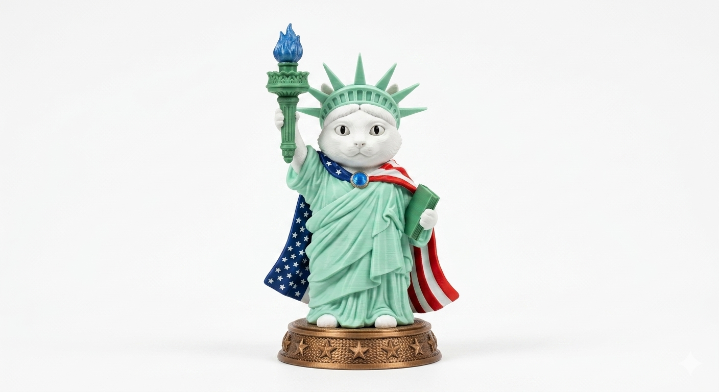 Statue of Liberty Cat Figurine