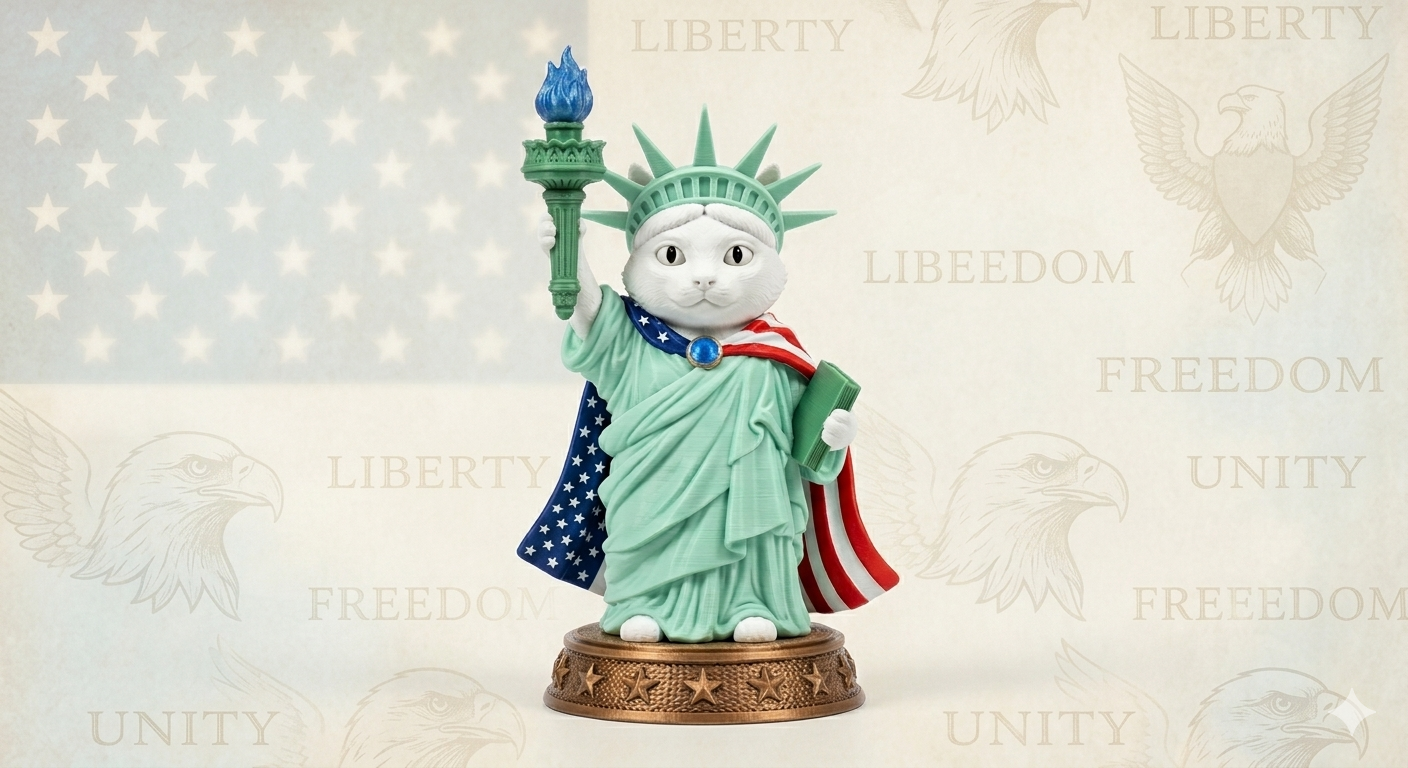 Statue of Liberty Cat Figurine
