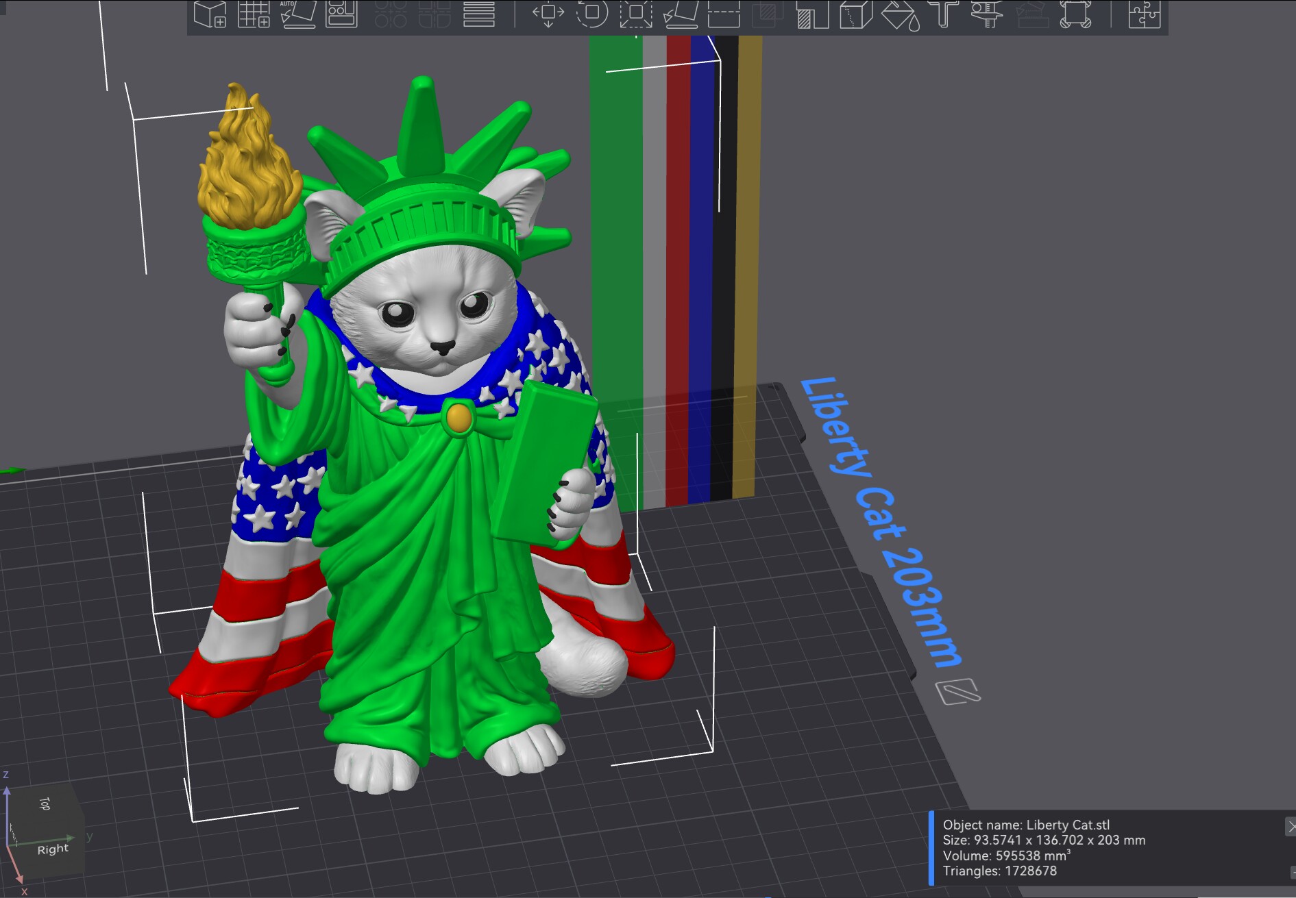 Statue of Liberty Cat Figurine