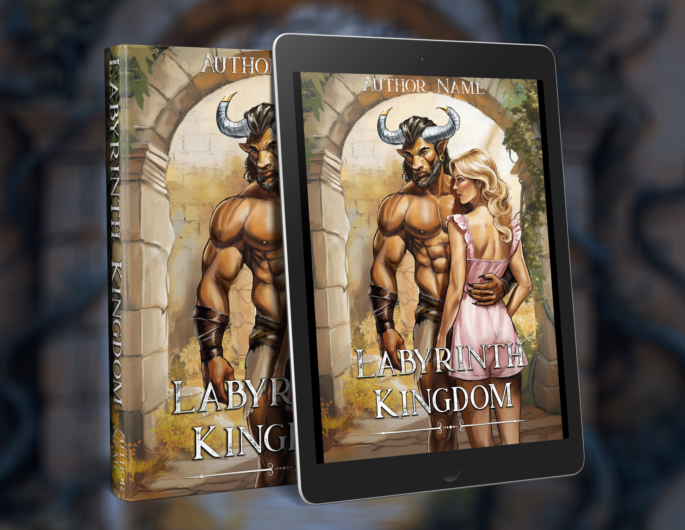 Labyrinth Kingdom - premade illustrated book cover