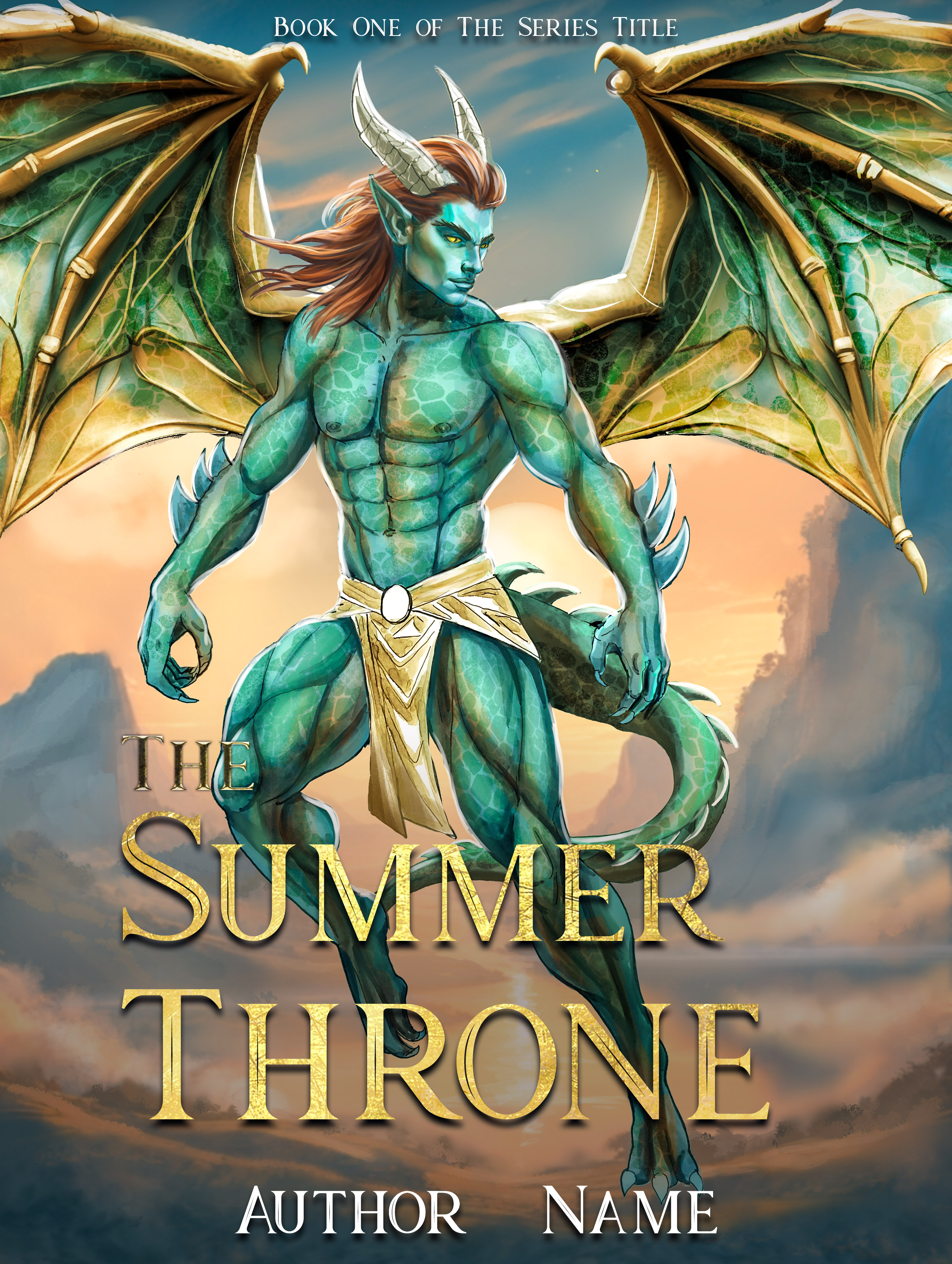 The Summer Throne - premade illustrated book cover