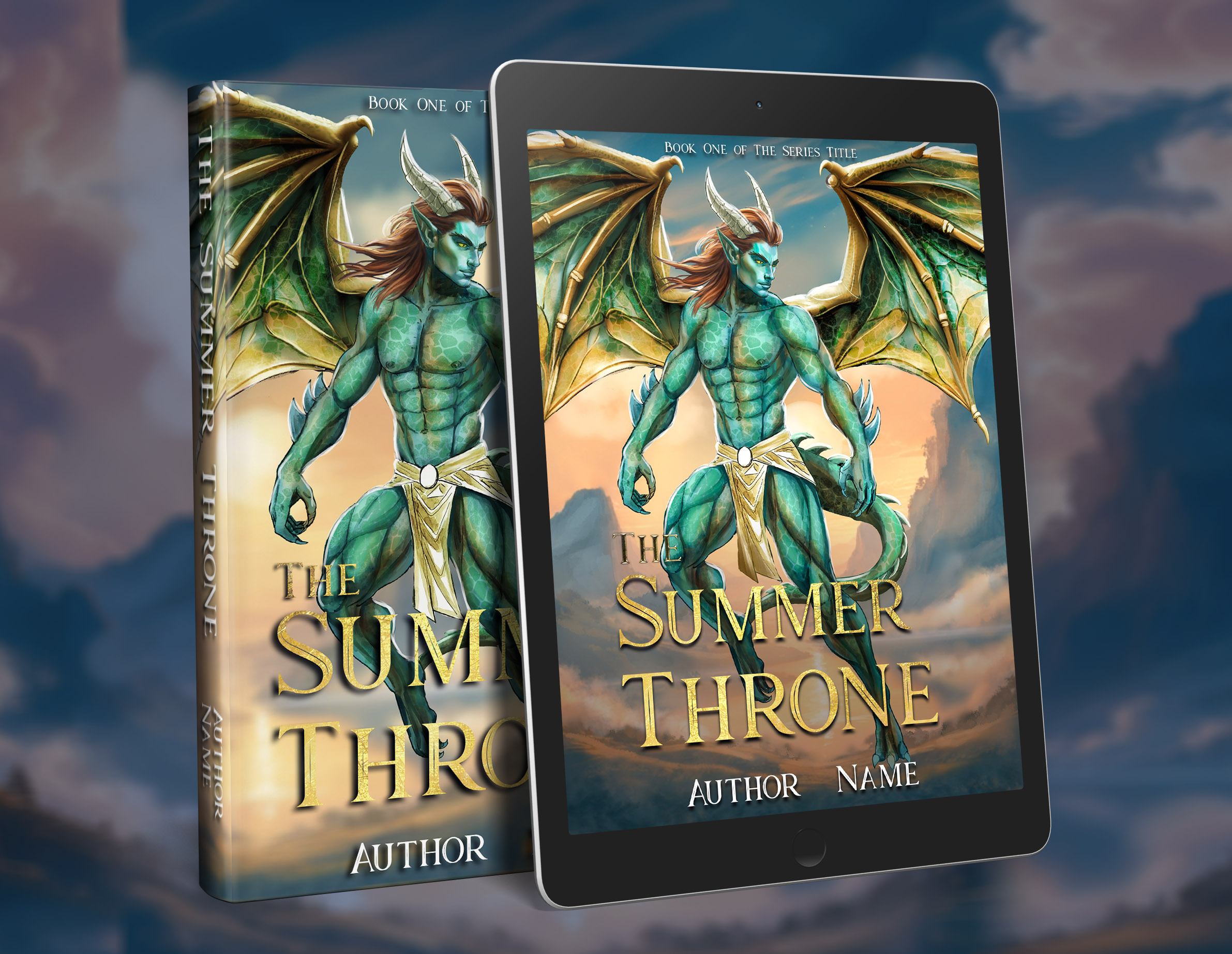 The Summer Throne - premade illustrated book cover