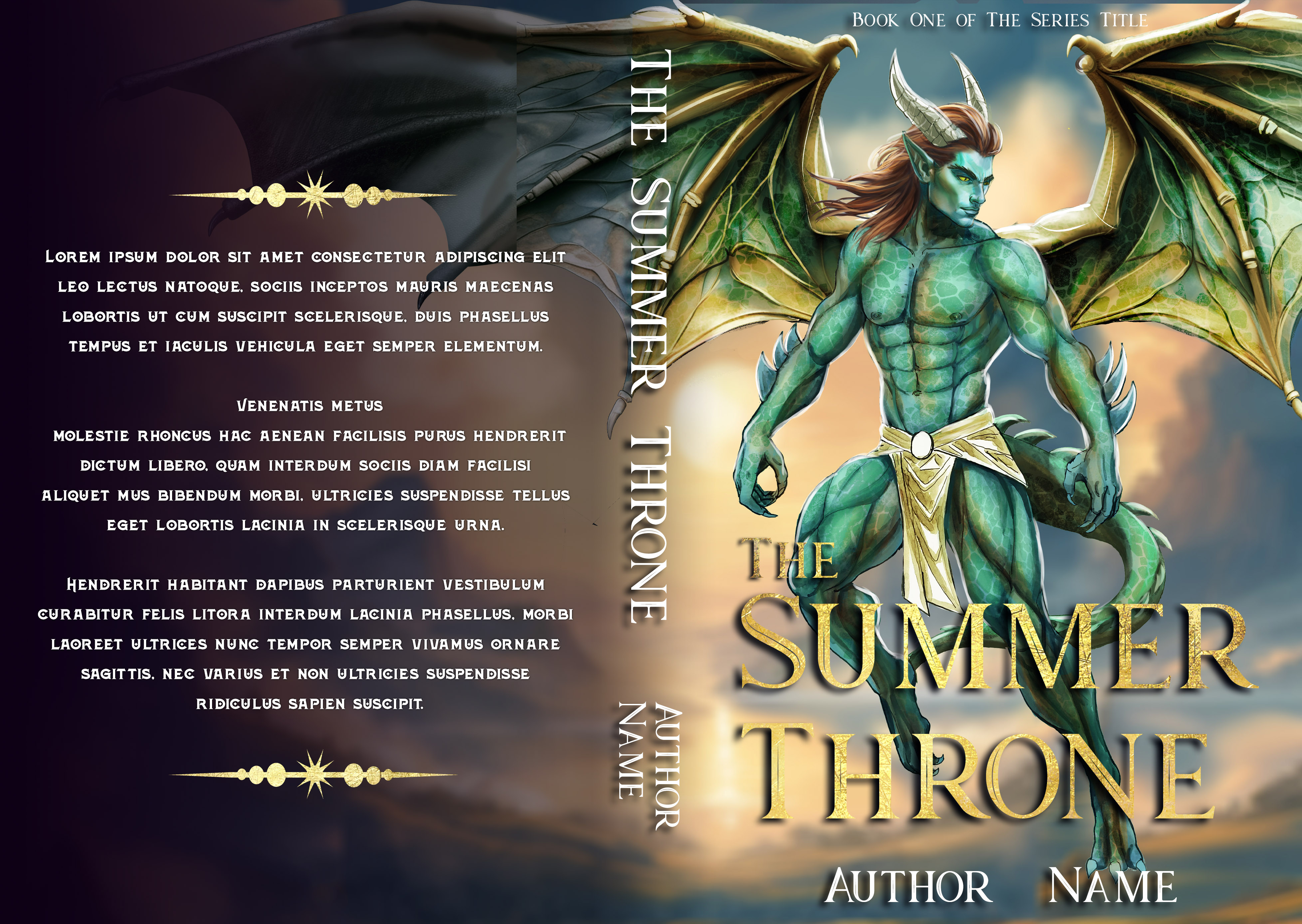 The Summer Throne - premade illustrated book cover