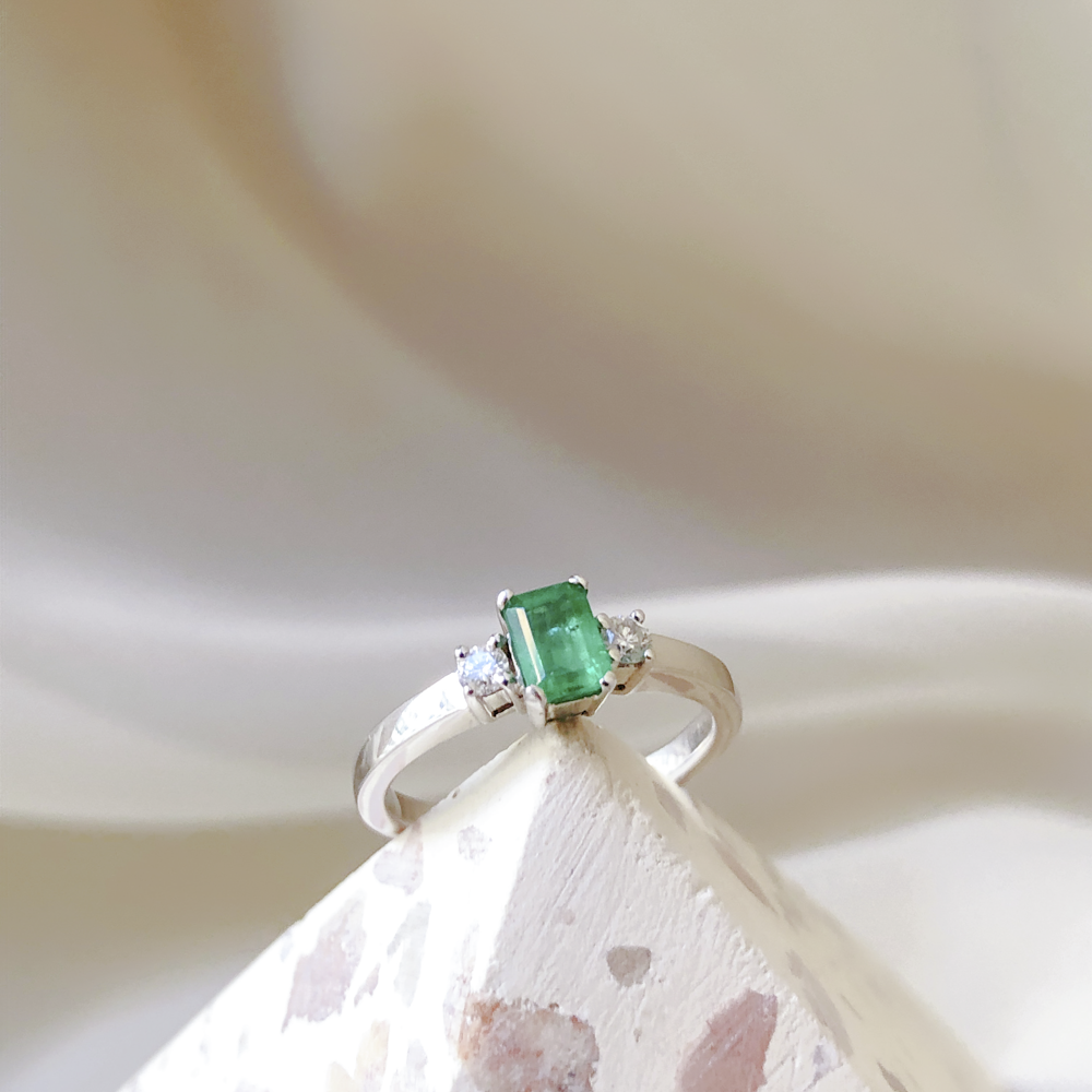 Emerald and Diamond Ring. (Contact us for price)