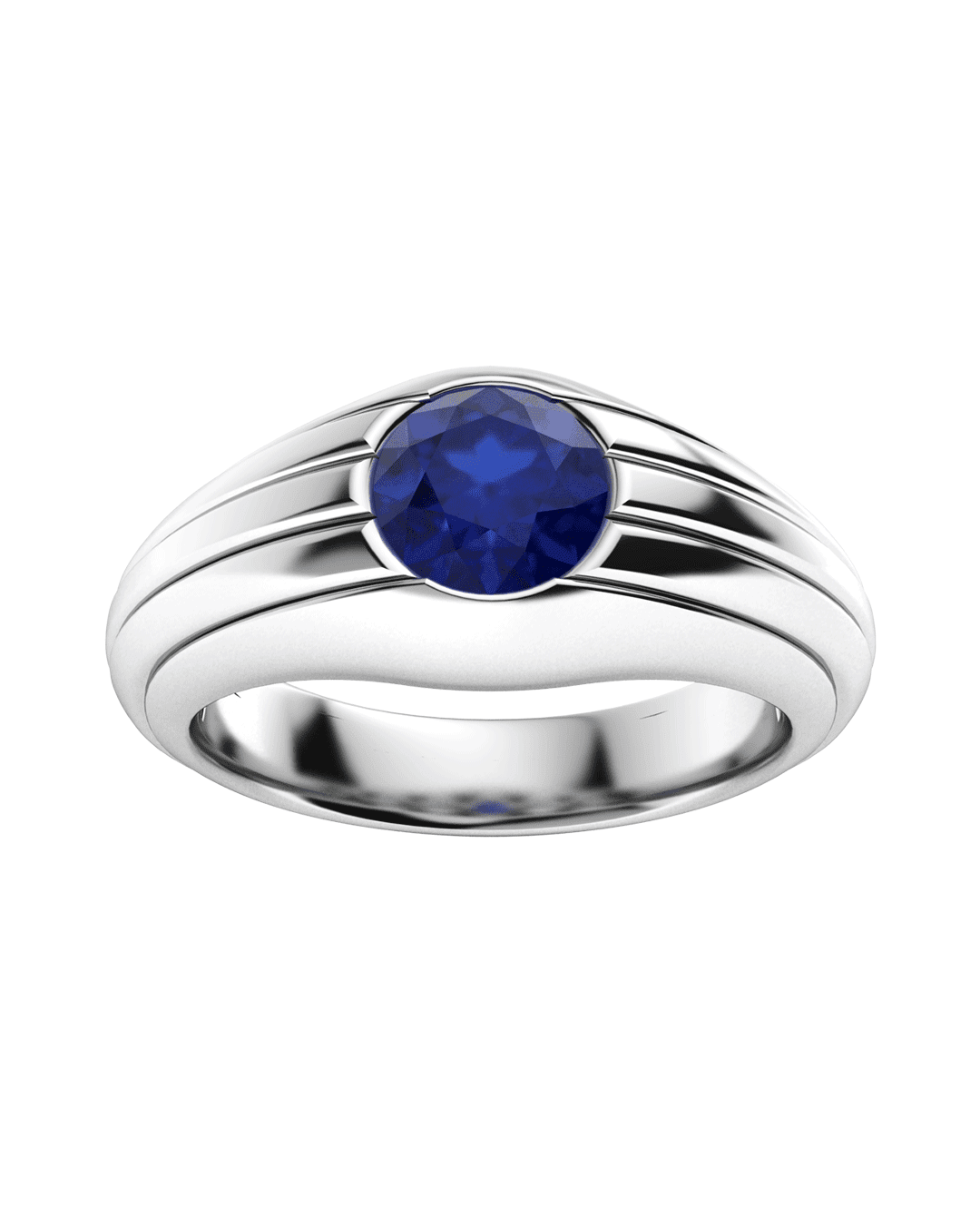 Luxury Silver Ring with Blue Sapphire. (Contact us for price)