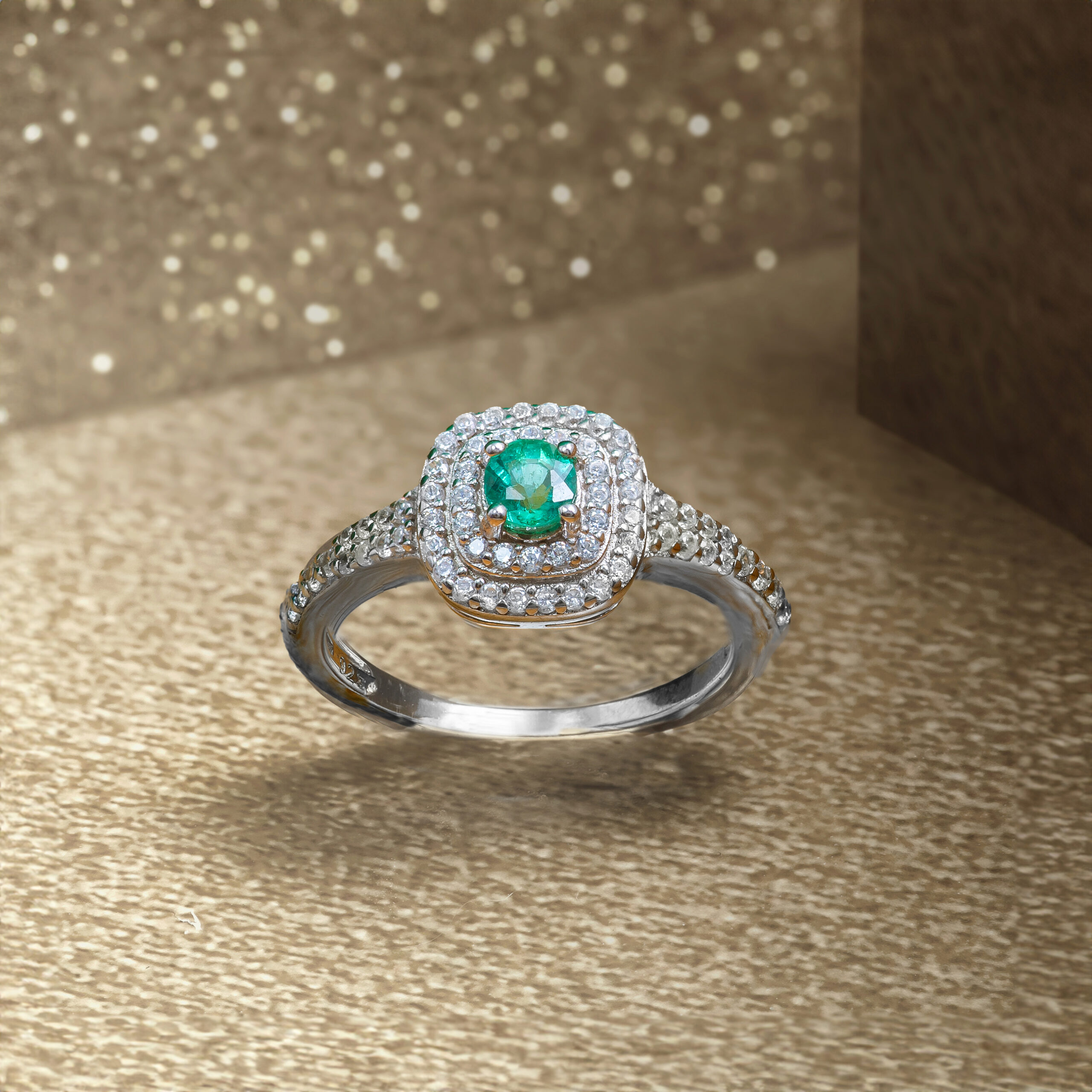 Emerald and Diamond Ring. (Contact us for price)