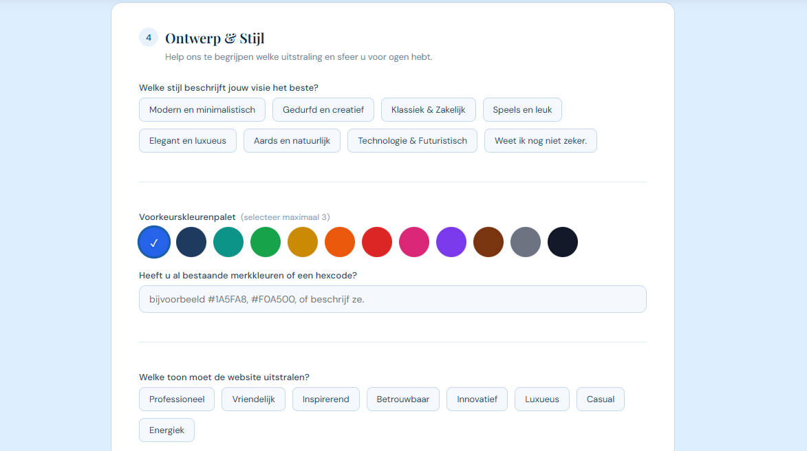 Website intake form webbuilders ready to use