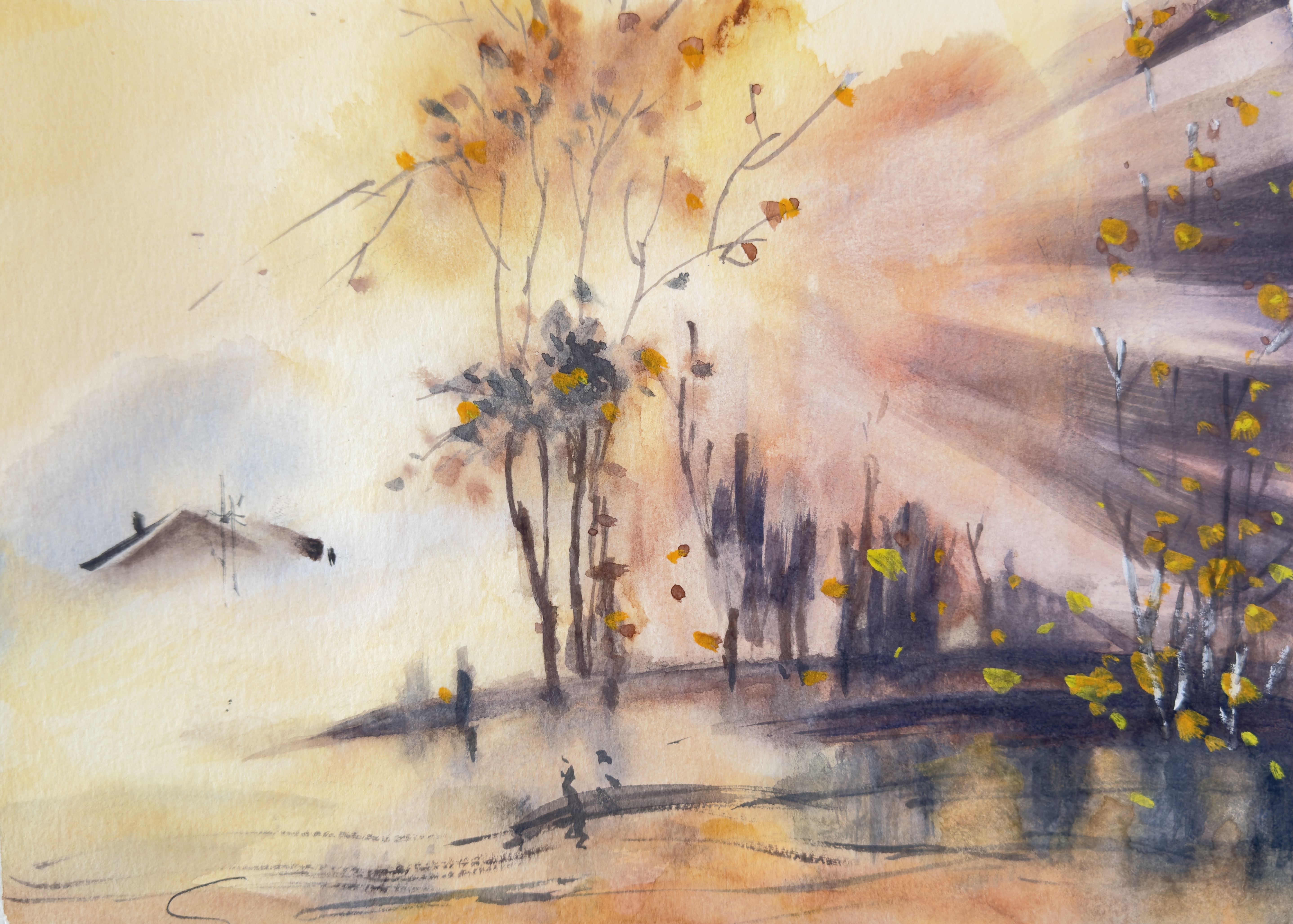 Sunlit Autumn Painting