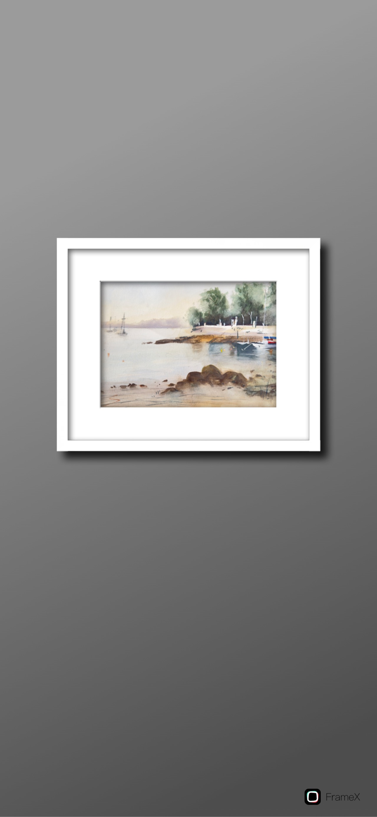 Serene Coastal Landscape Painting