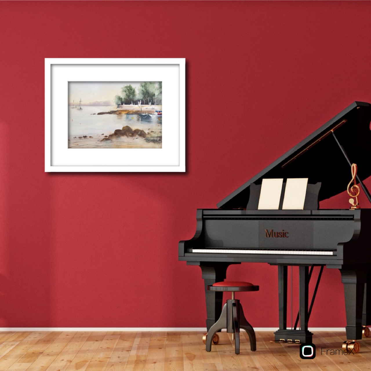 Serene Coastal Landscape Painting