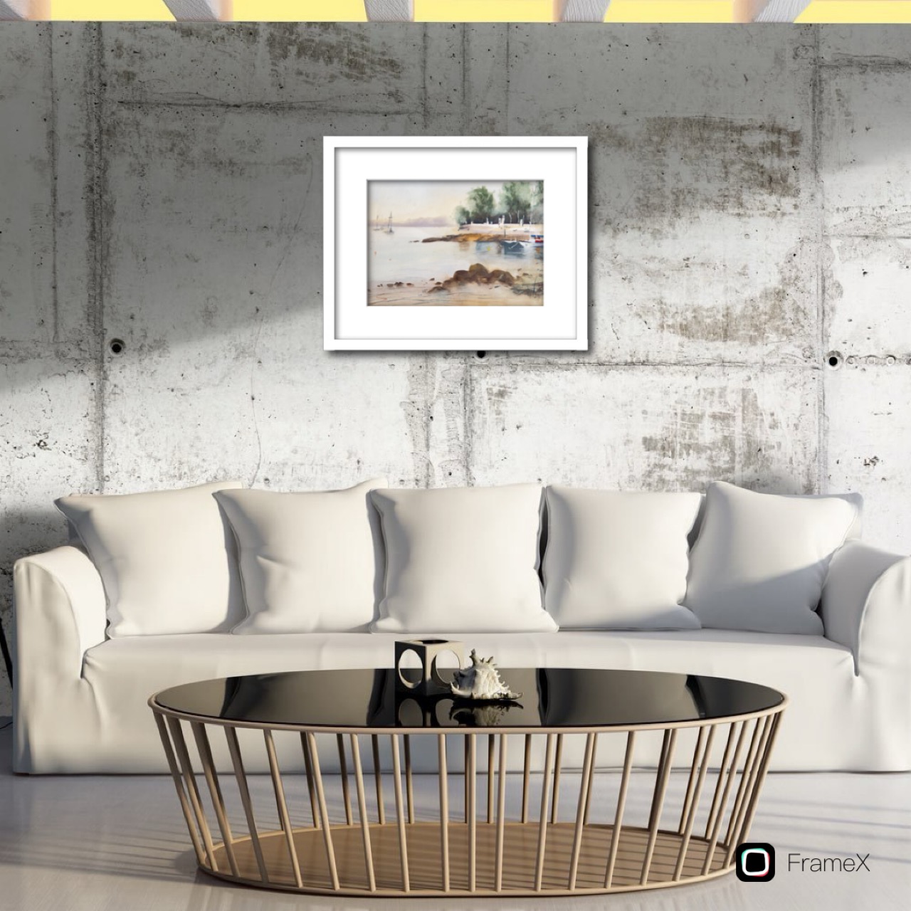 Serene Coastal Landscape Painting