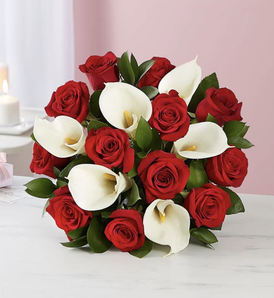Red Roses and White Tulips
