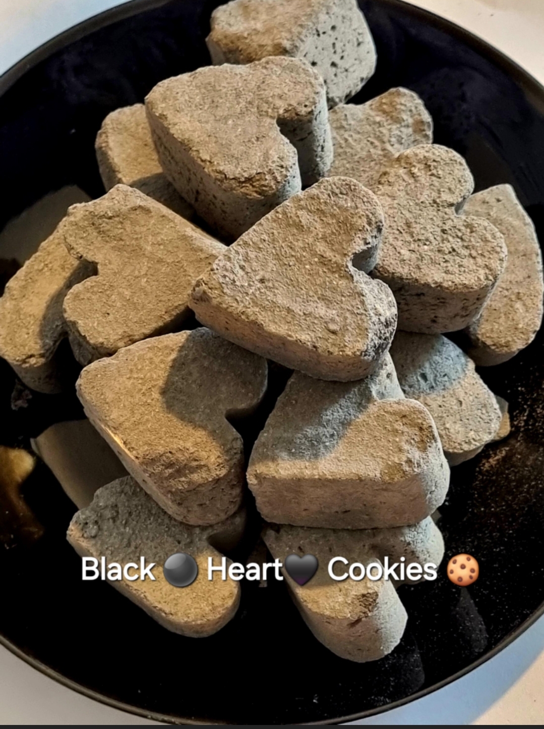 Edible Black Heart clay Cookies