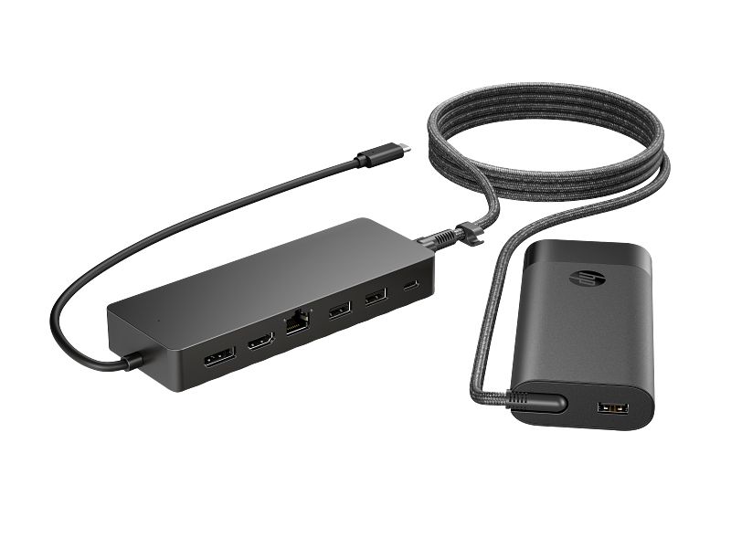HUB USB-C + CARREGADOR PORT HP P/ 1HDMI/1USB-C/1DP/1RJ45/2USB-A