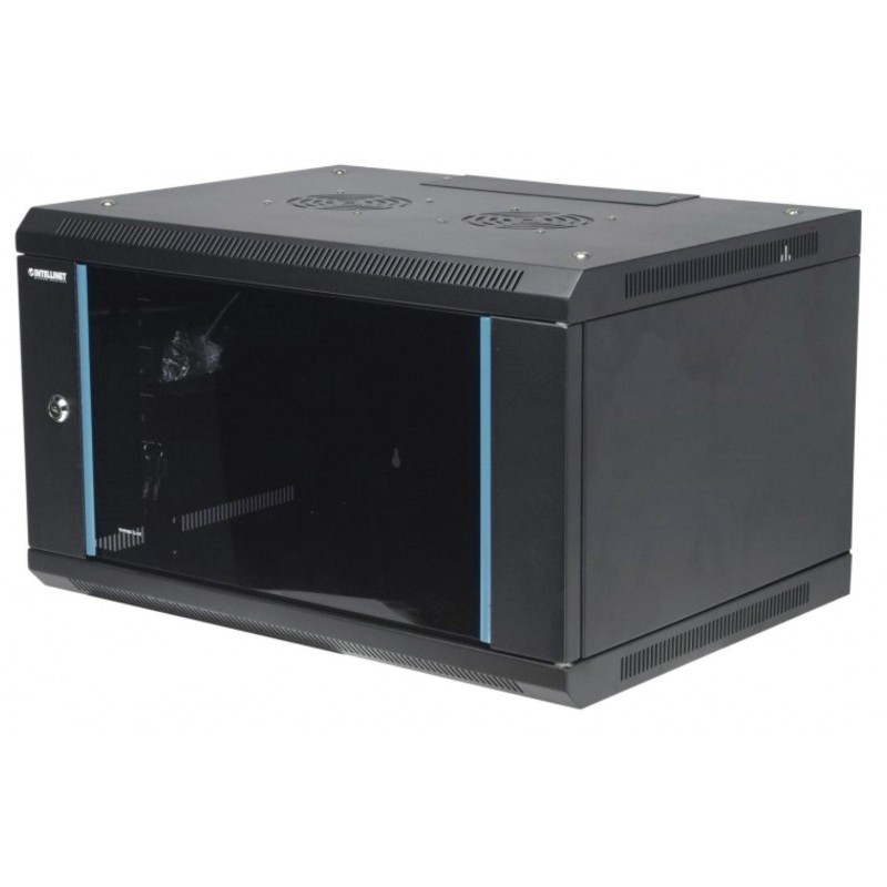 ARMARIO 06U 600X450 INT 19" AÇO PRETO