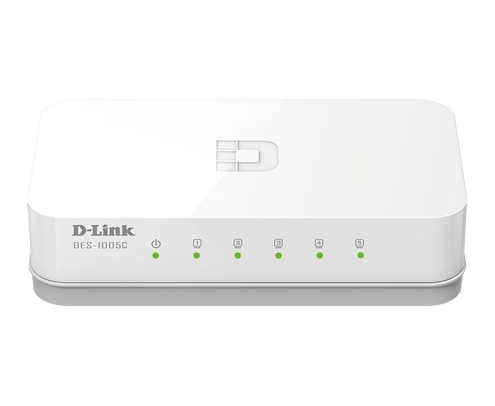 SWITCH 5 DLINK 10/100 S/GESTÃO Model: DES-1005C/E