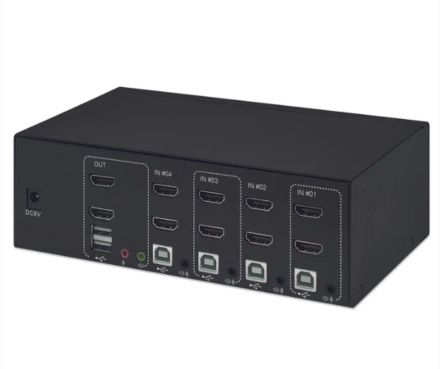 KVM SWITCH 4 PT MANHATTAN DUAL-MONITOR HDMI Model: 153539