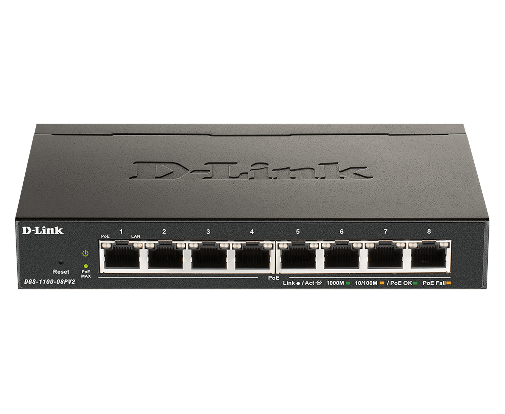 SWITCH 8 DLINK SMART 10/100/1000 POE 64W POWER BUDGET