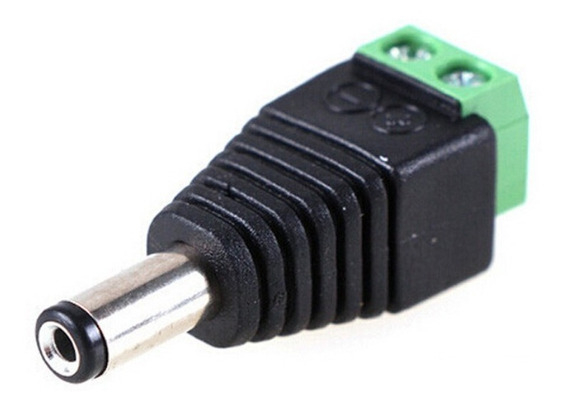 Conector DC macho com terminal de parafuso