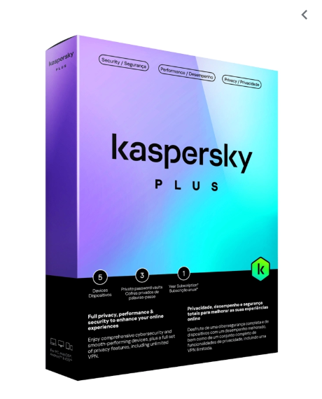 SW ANTIVIRUS KASPERSKY PLUS 5 PCS