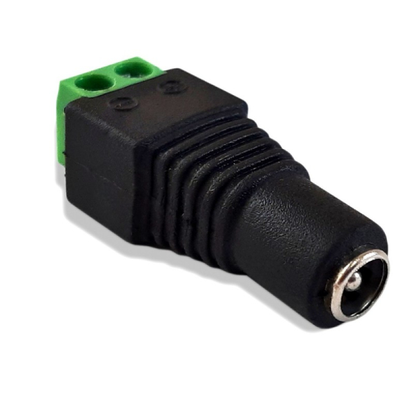 Conector DC fêmea com borne
