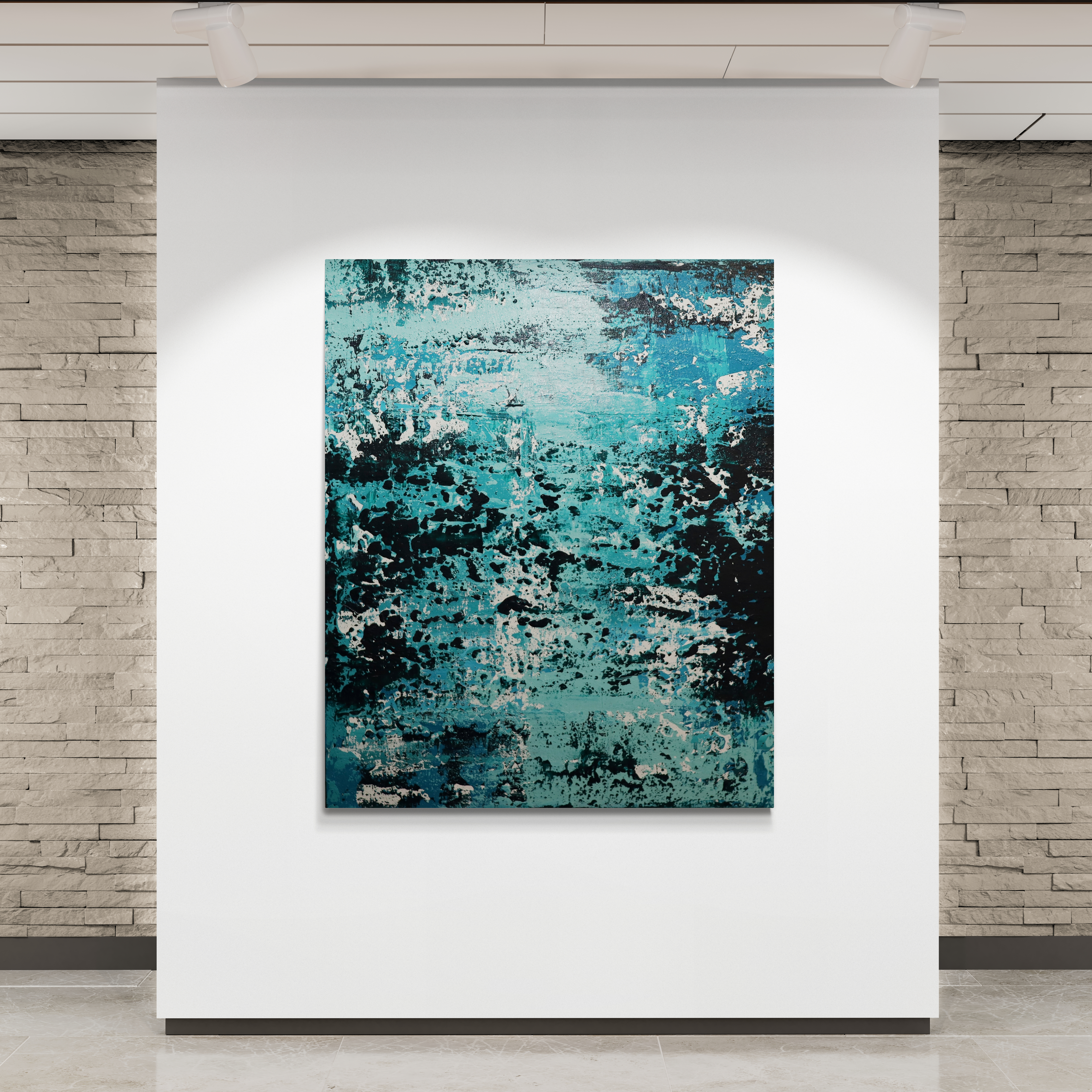 Turquoise Abstract Modern Painting