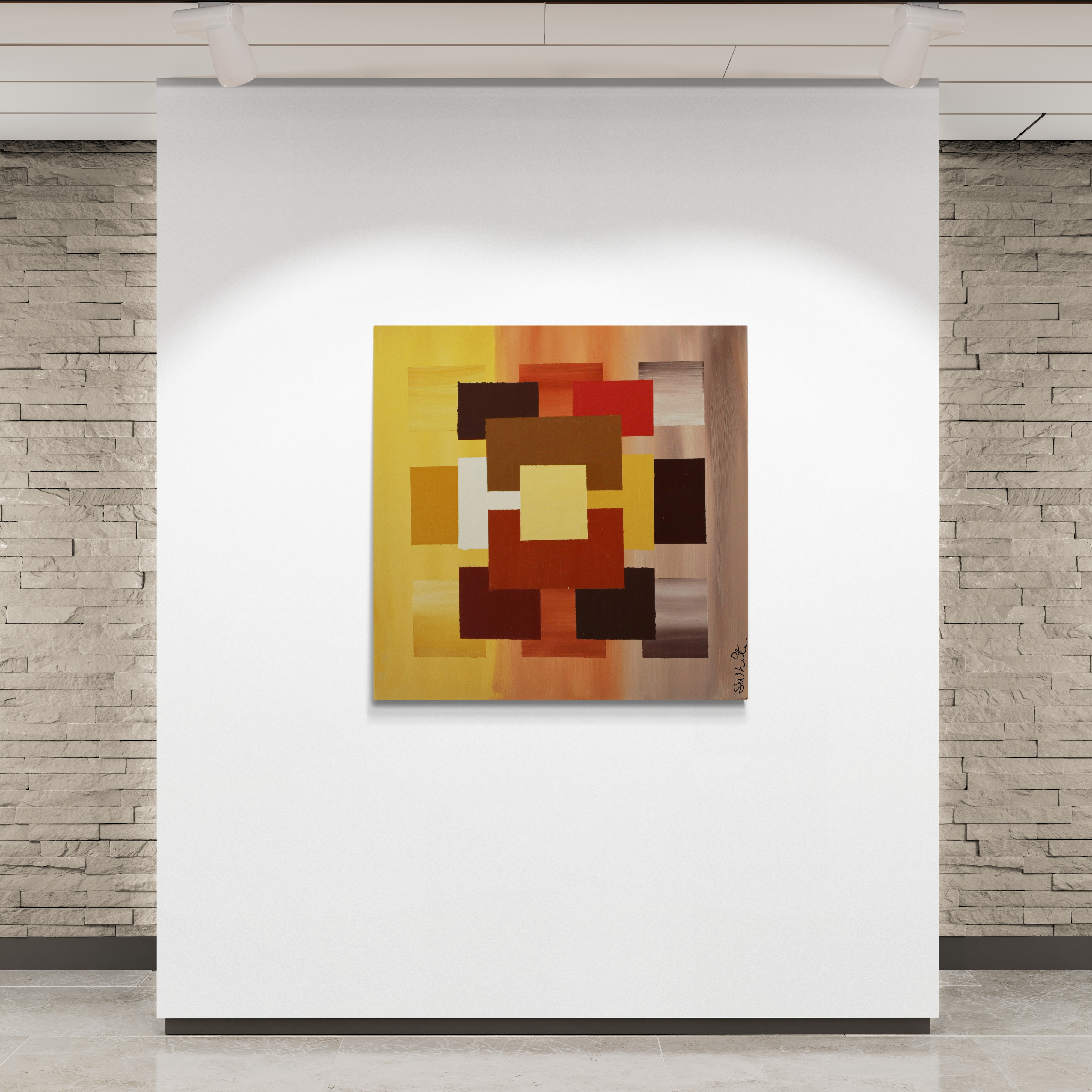 Squares Abstract Geometric Painting