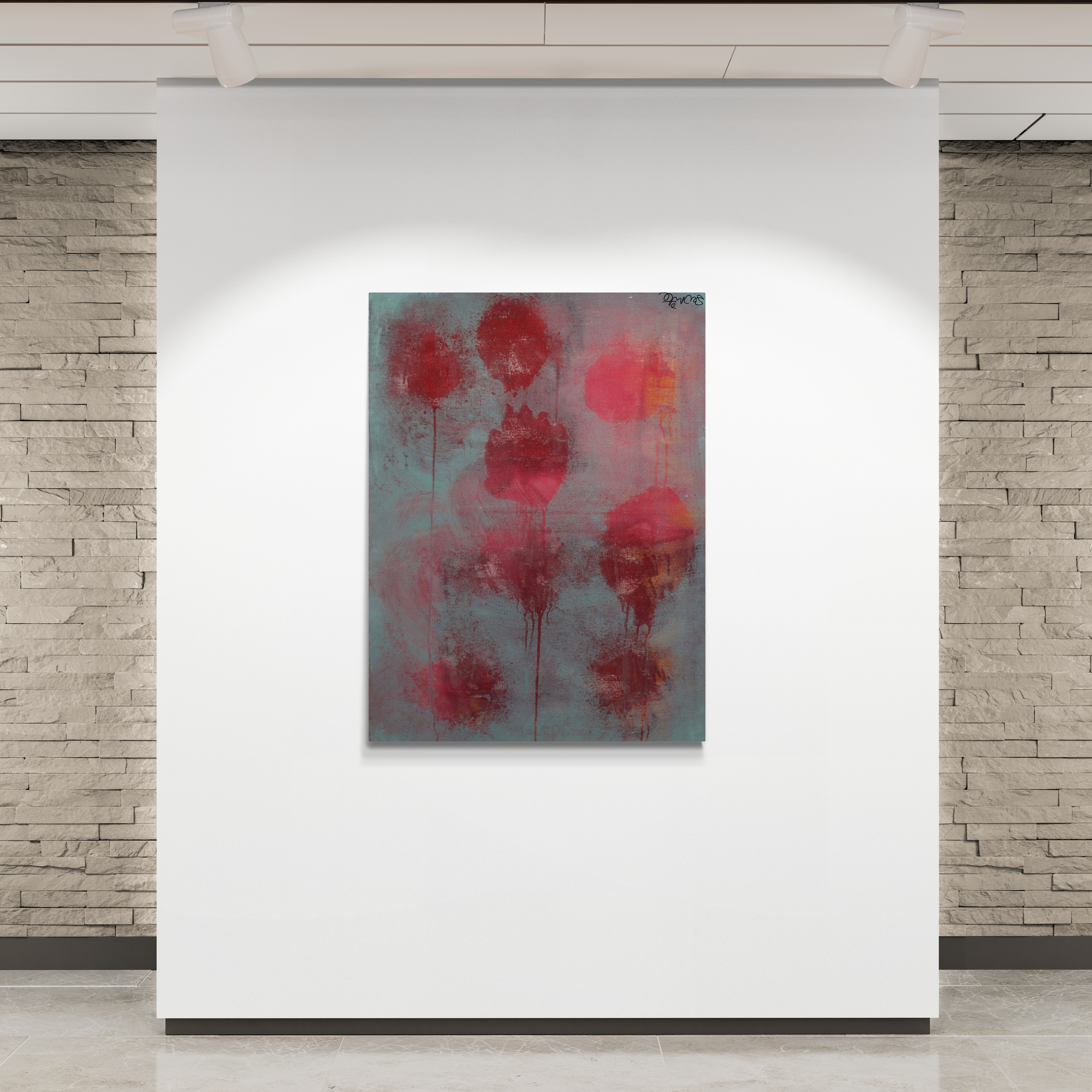 Faded Flowers Abstract Art Painting