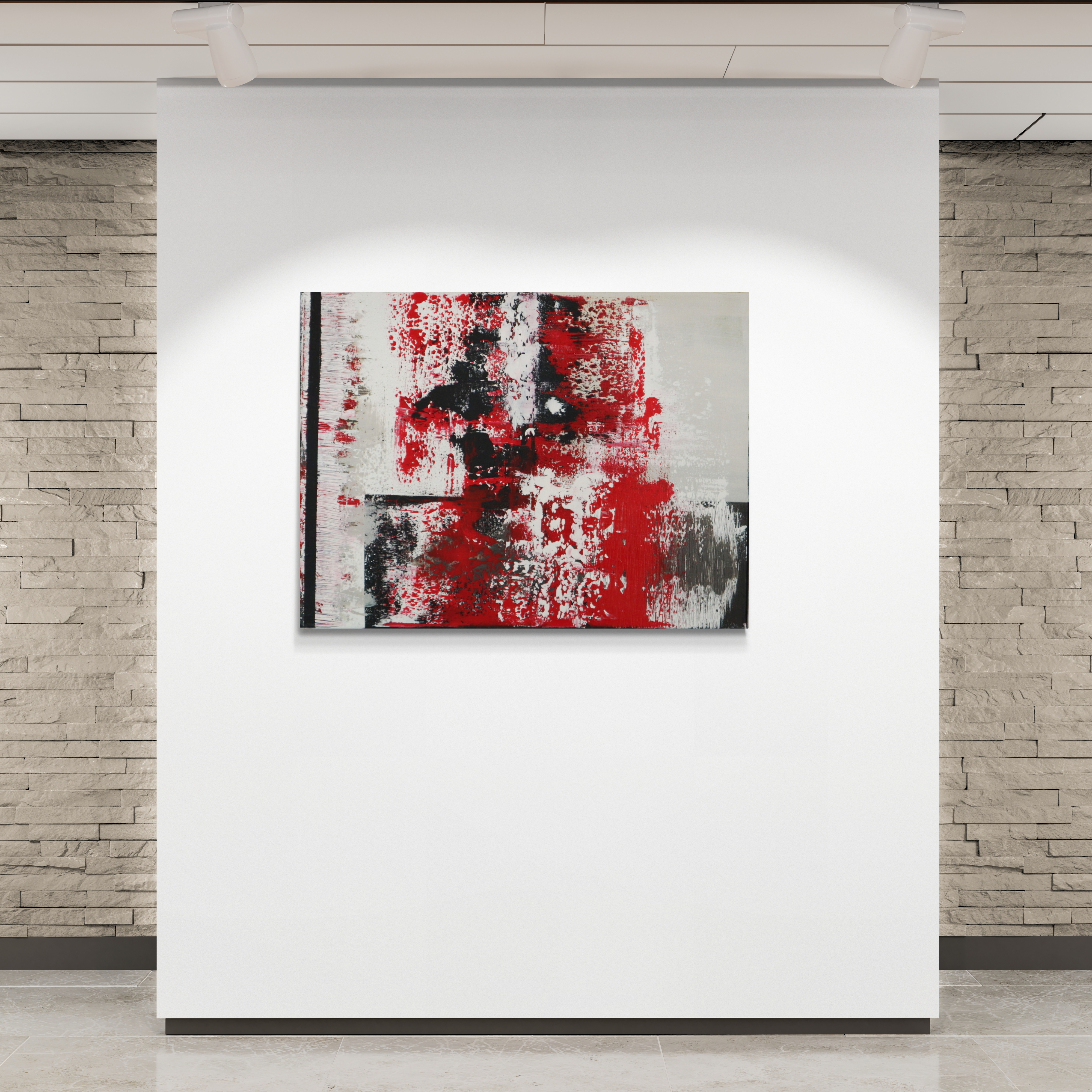 Convival Abstract Red and Black Painting