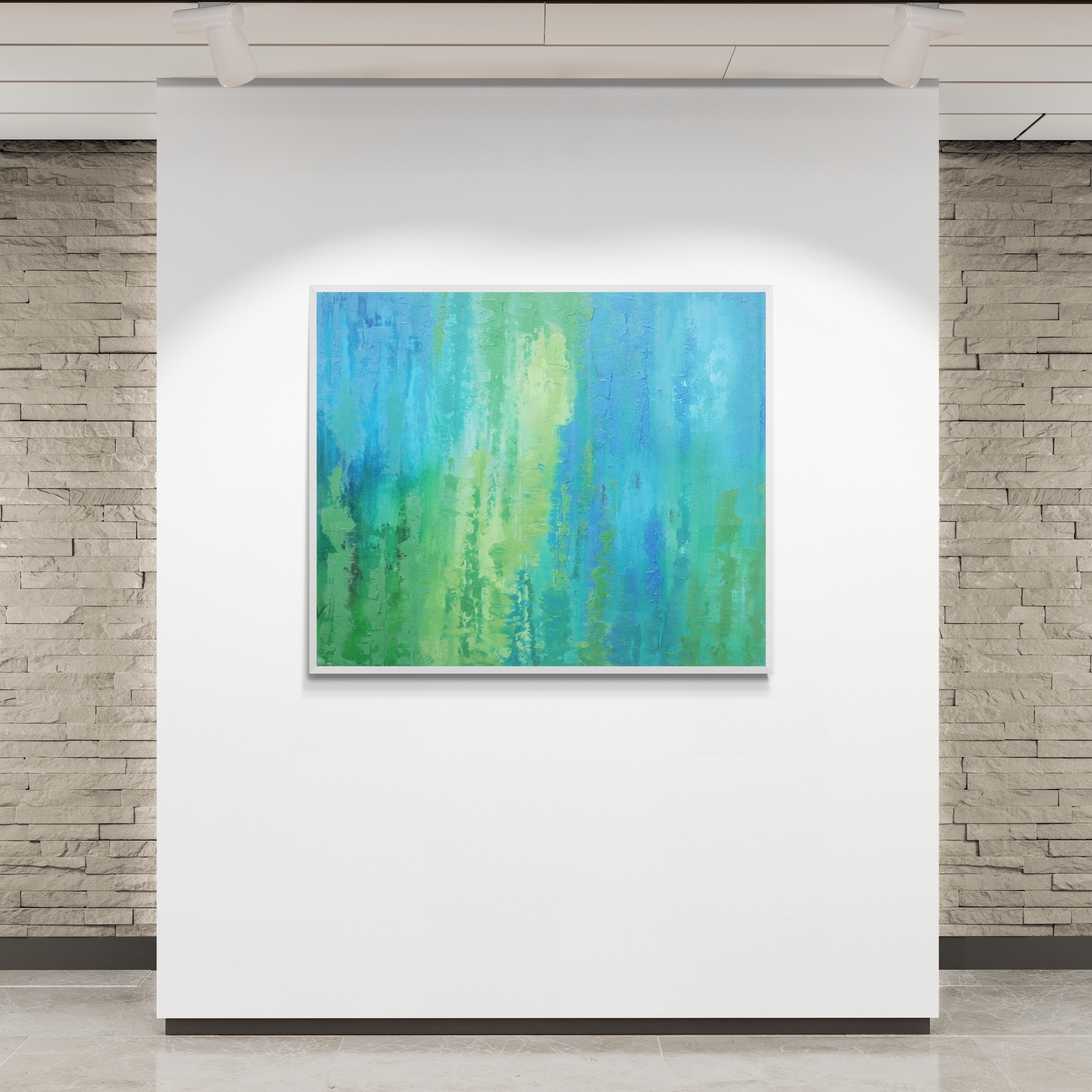 Cerulean Abstract Wall Art Painting