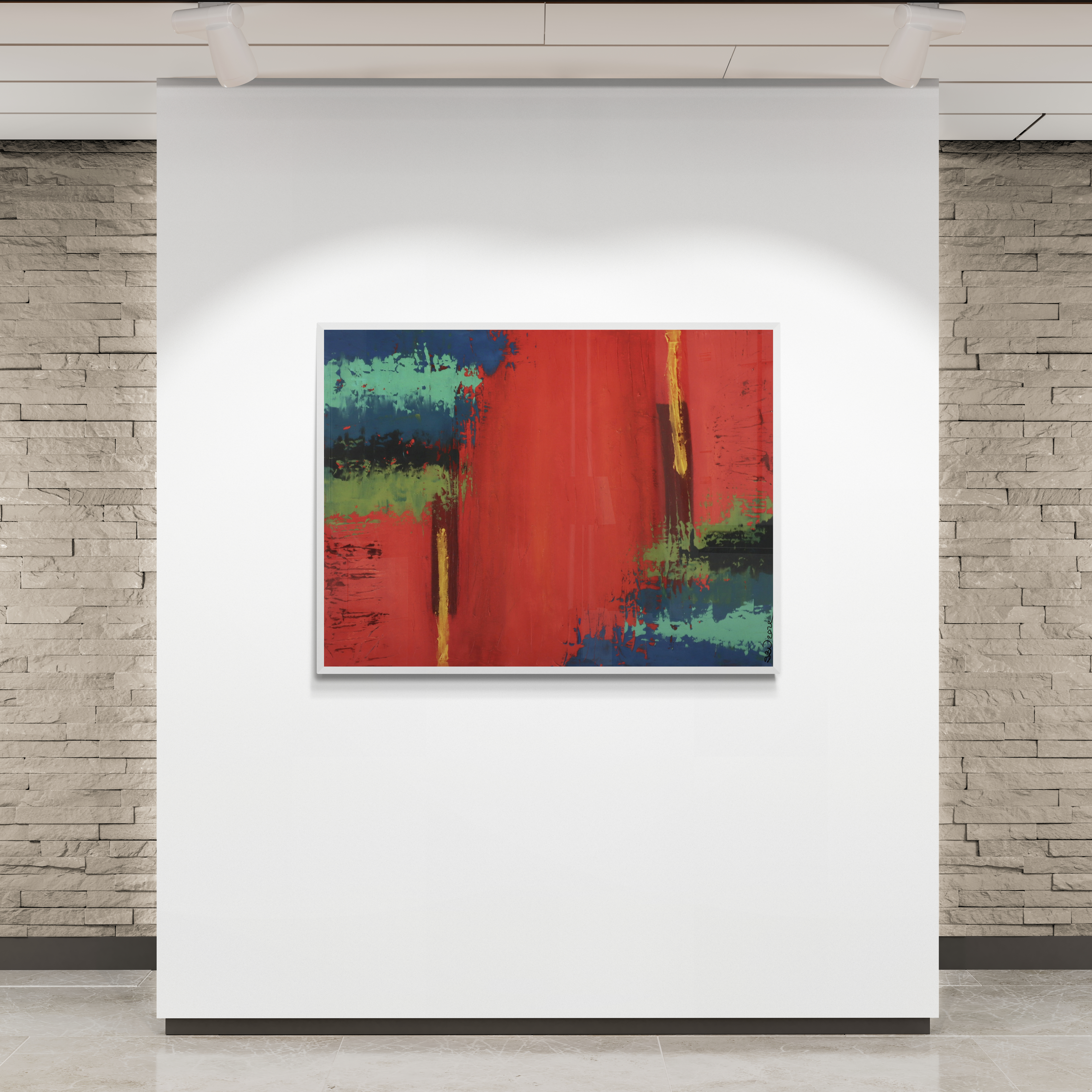Cardinal Abstract Art Painting