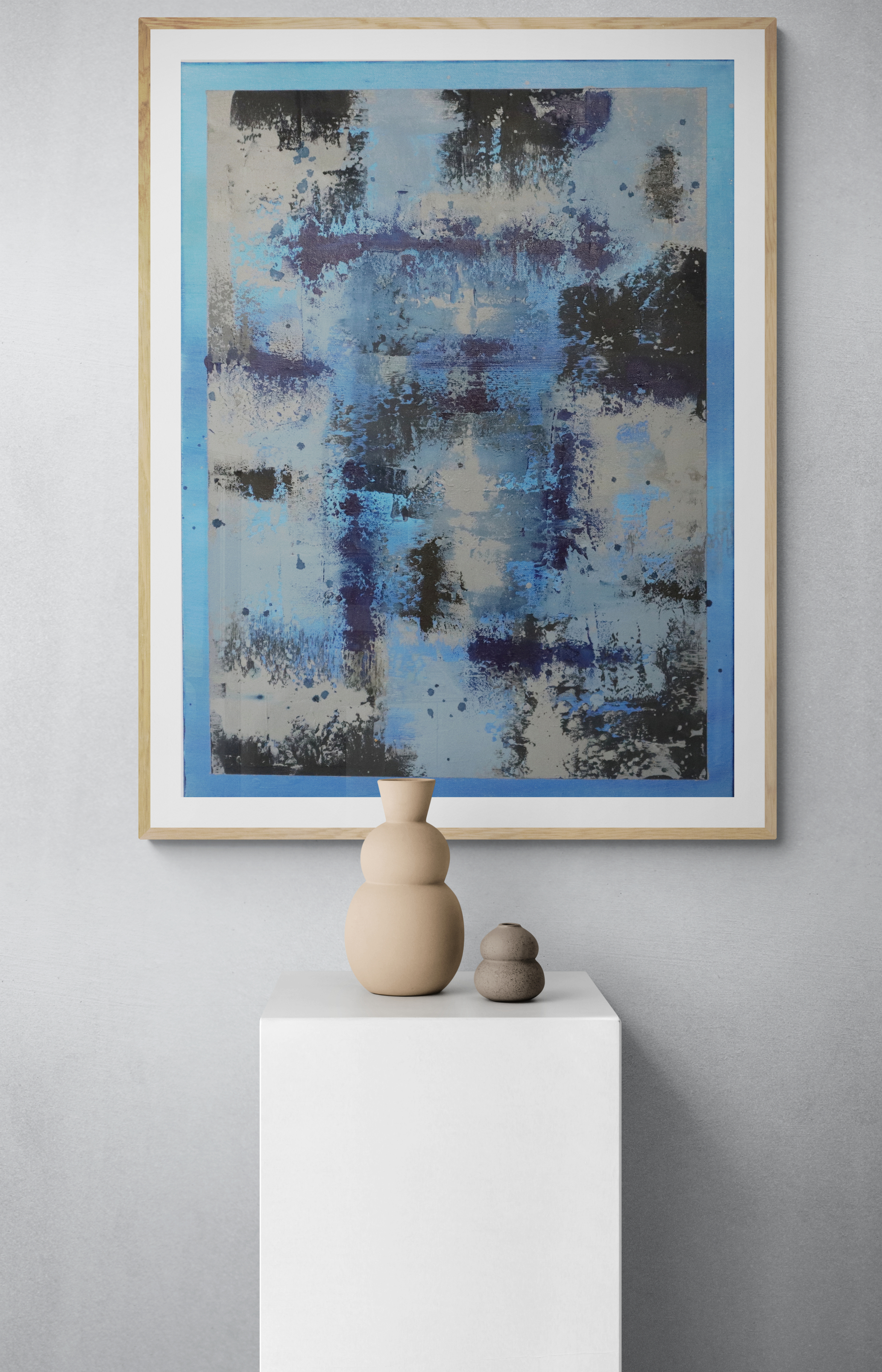 Abstract 41 Blue and Grey Painting