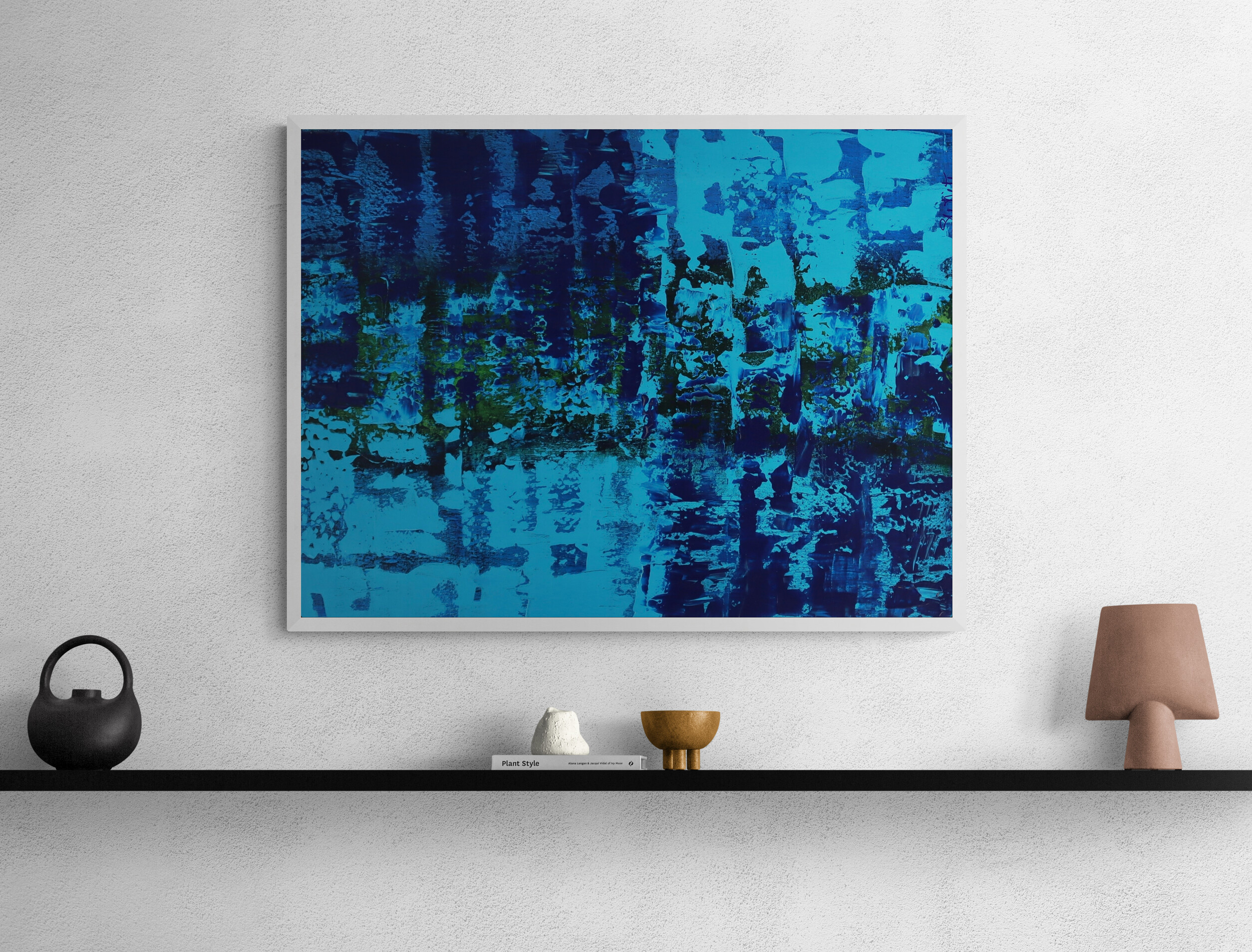 Awash in blues Abstract Blue Wall Art