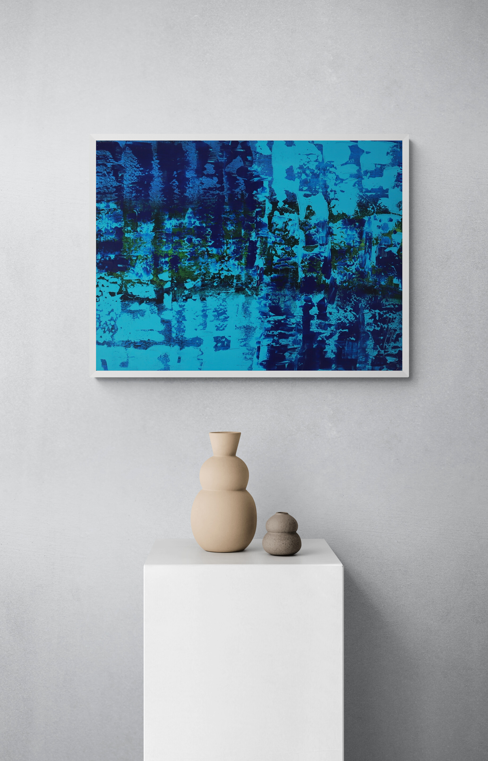 Awash in blues Abstract Blue Wall Art