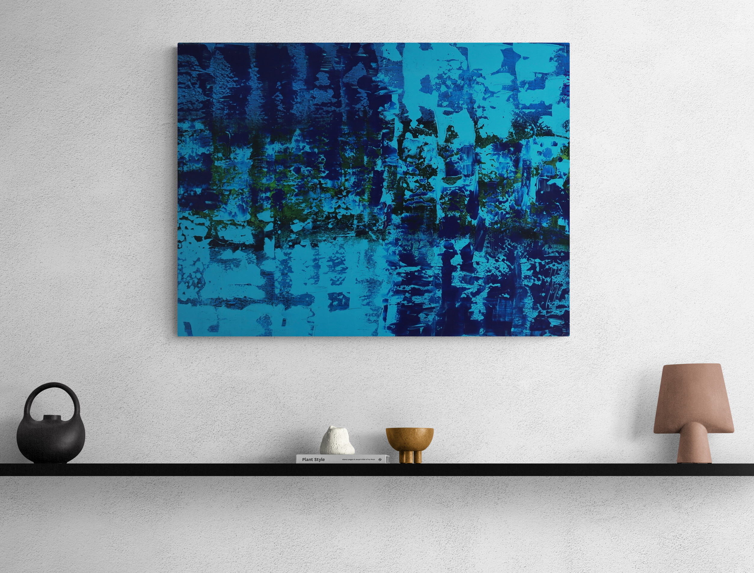 Awash in blues Abstract Blue Wall Art