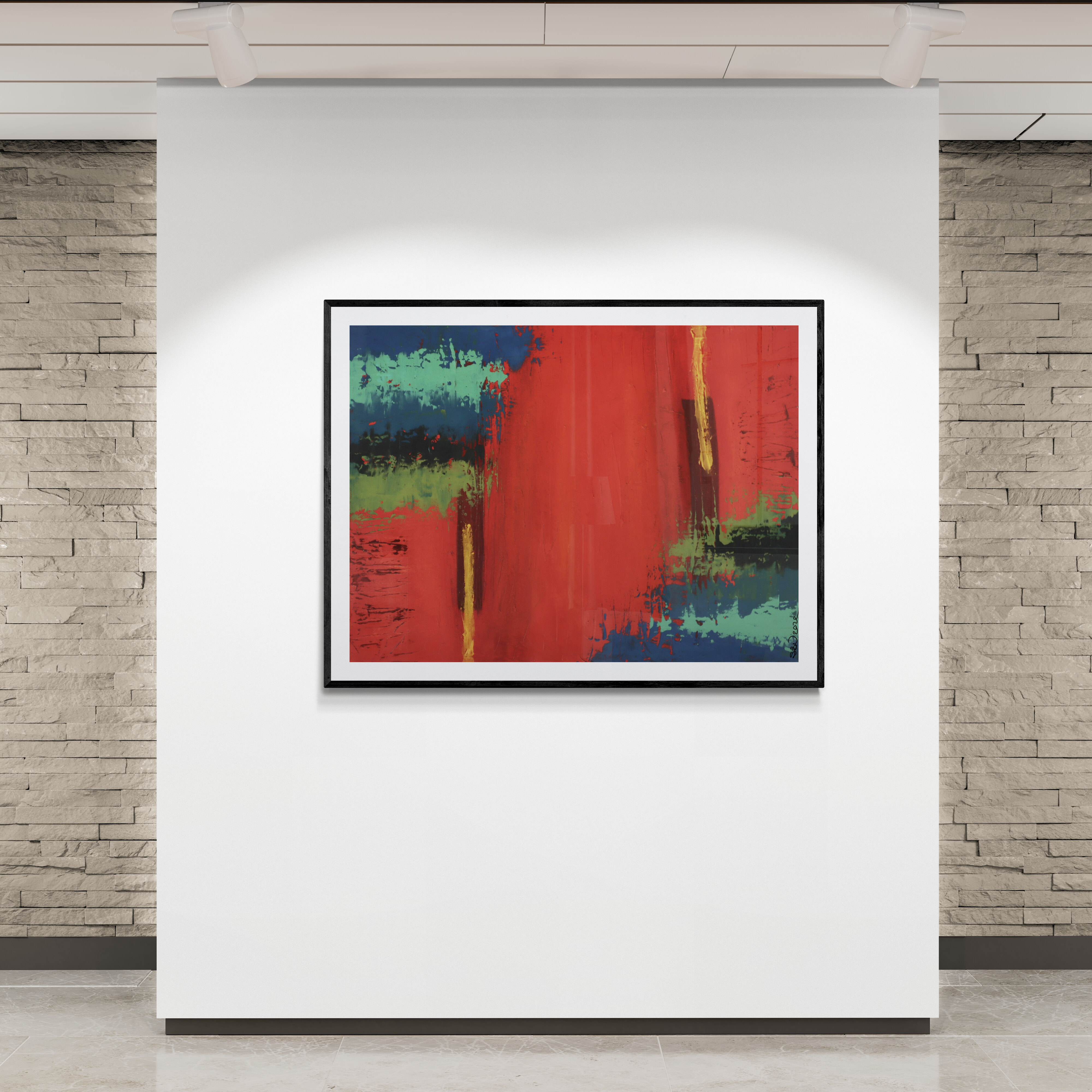 Cardinal Abstract Art Painting