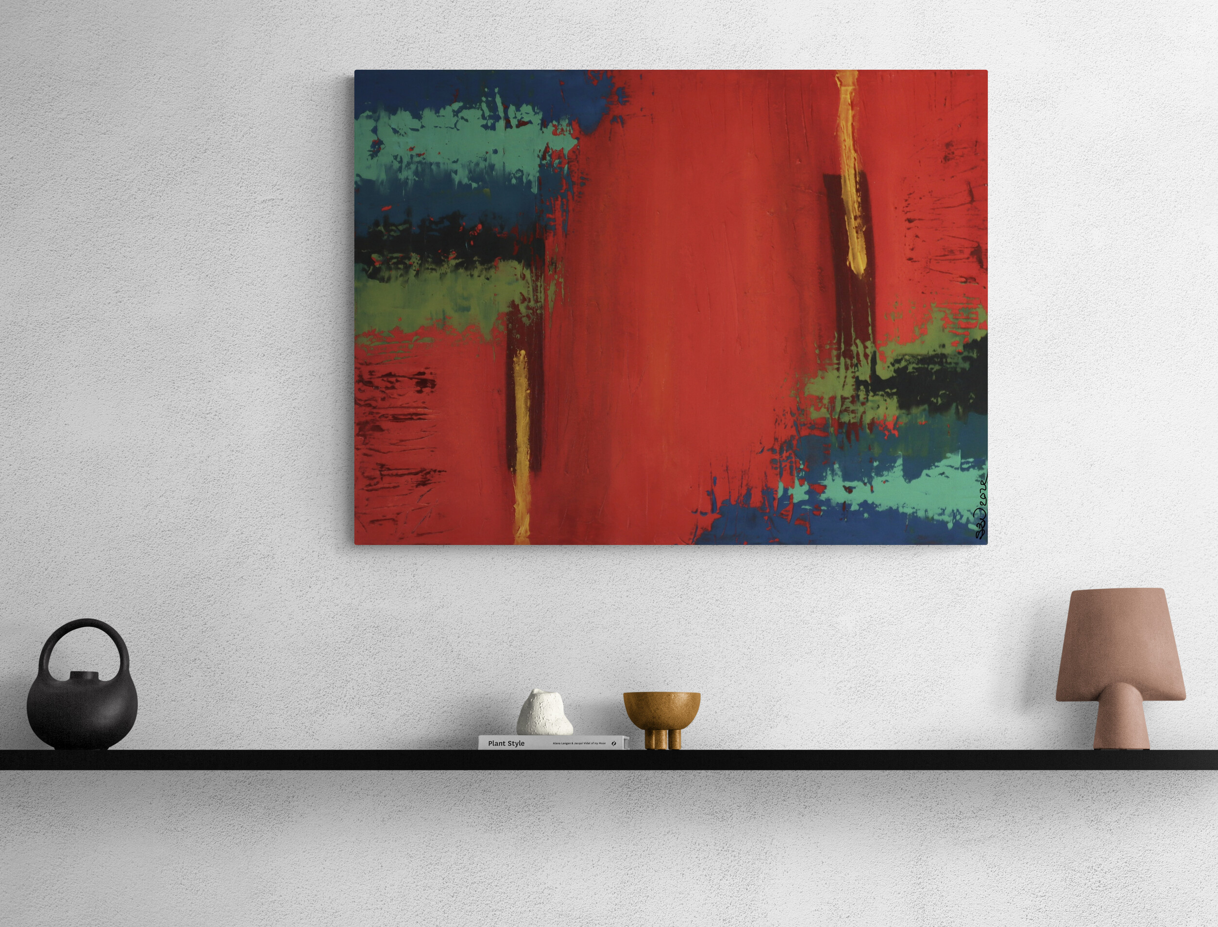Cardinal Abstract Art Painting