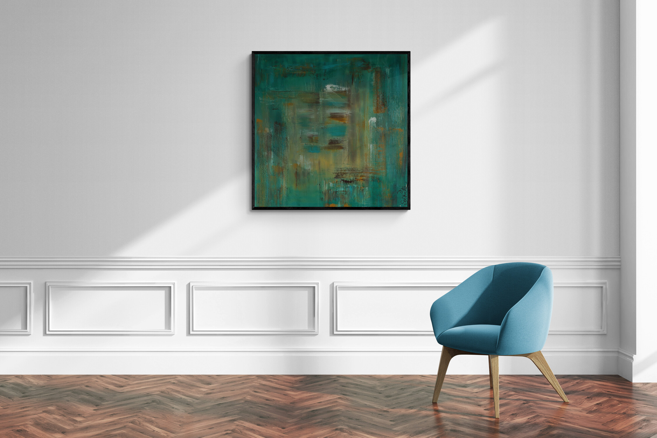 Gather Abstract Green Painting