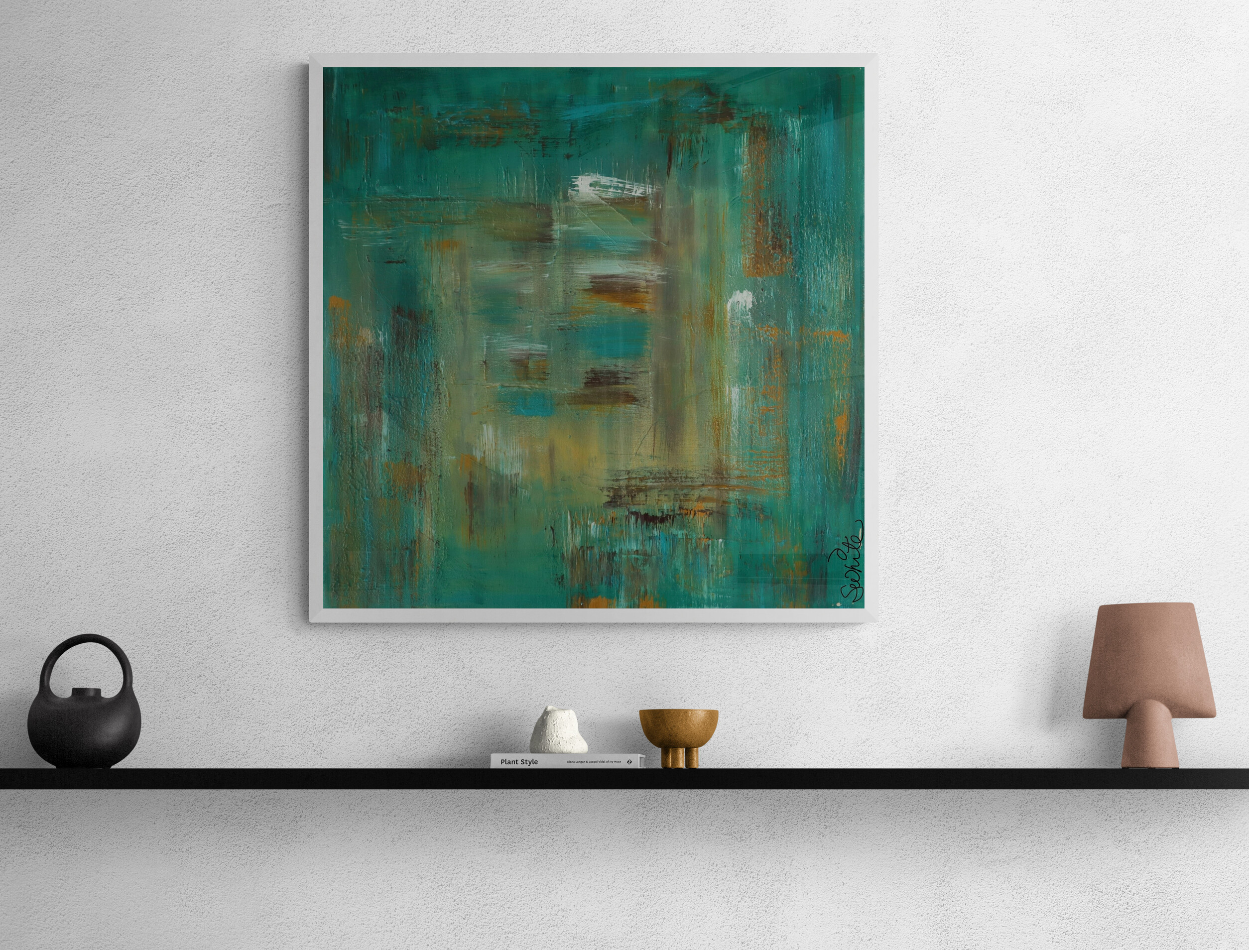 Gather Abstract Green Painting