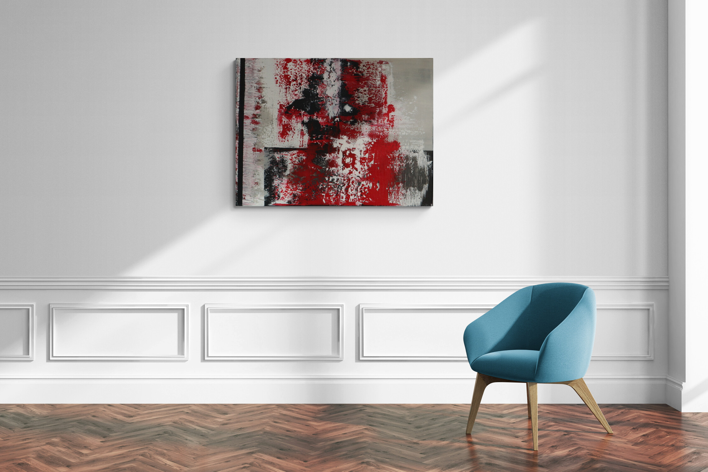 Convival Abstract Red and Black Painting
