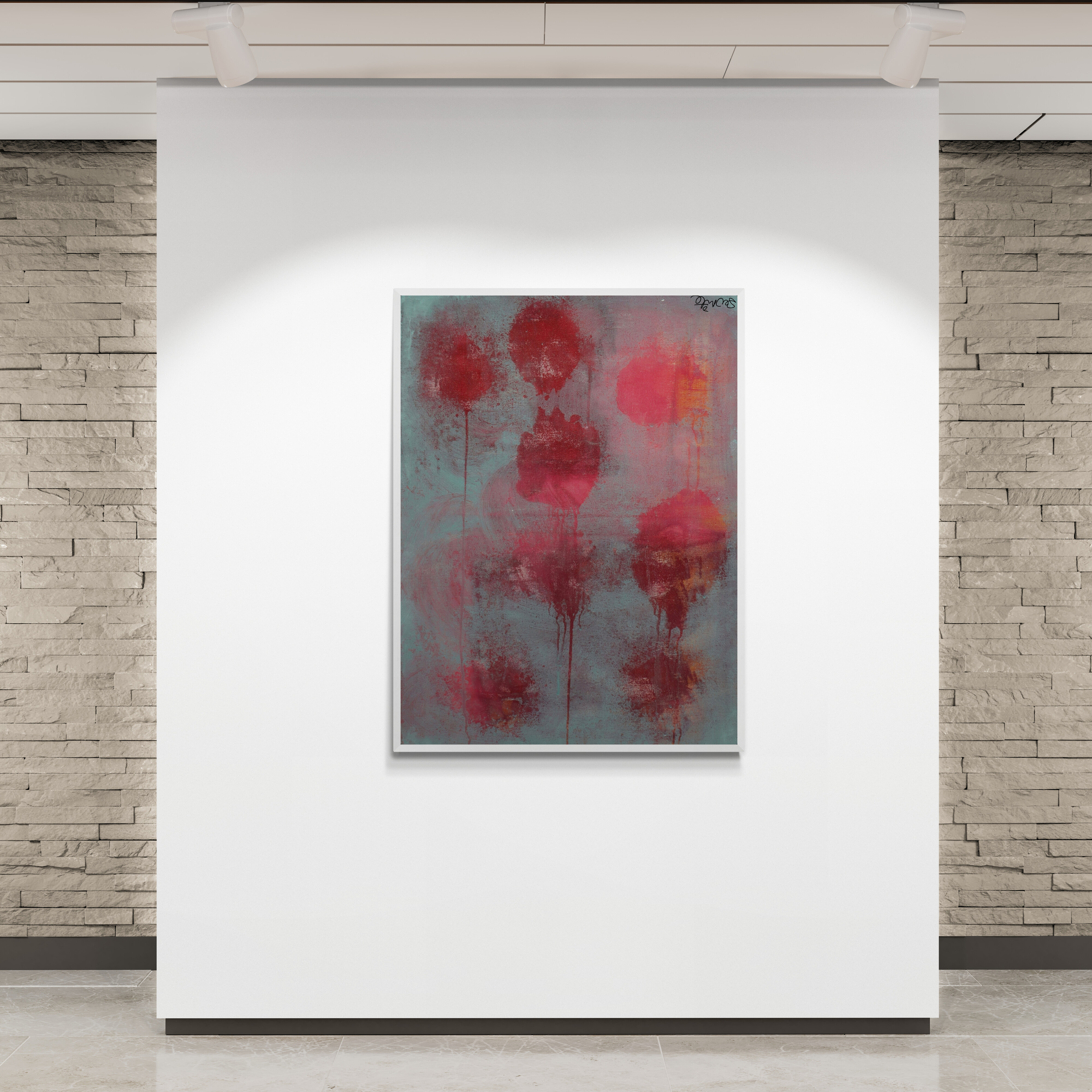 Faded Flowers Abstract Art Painting