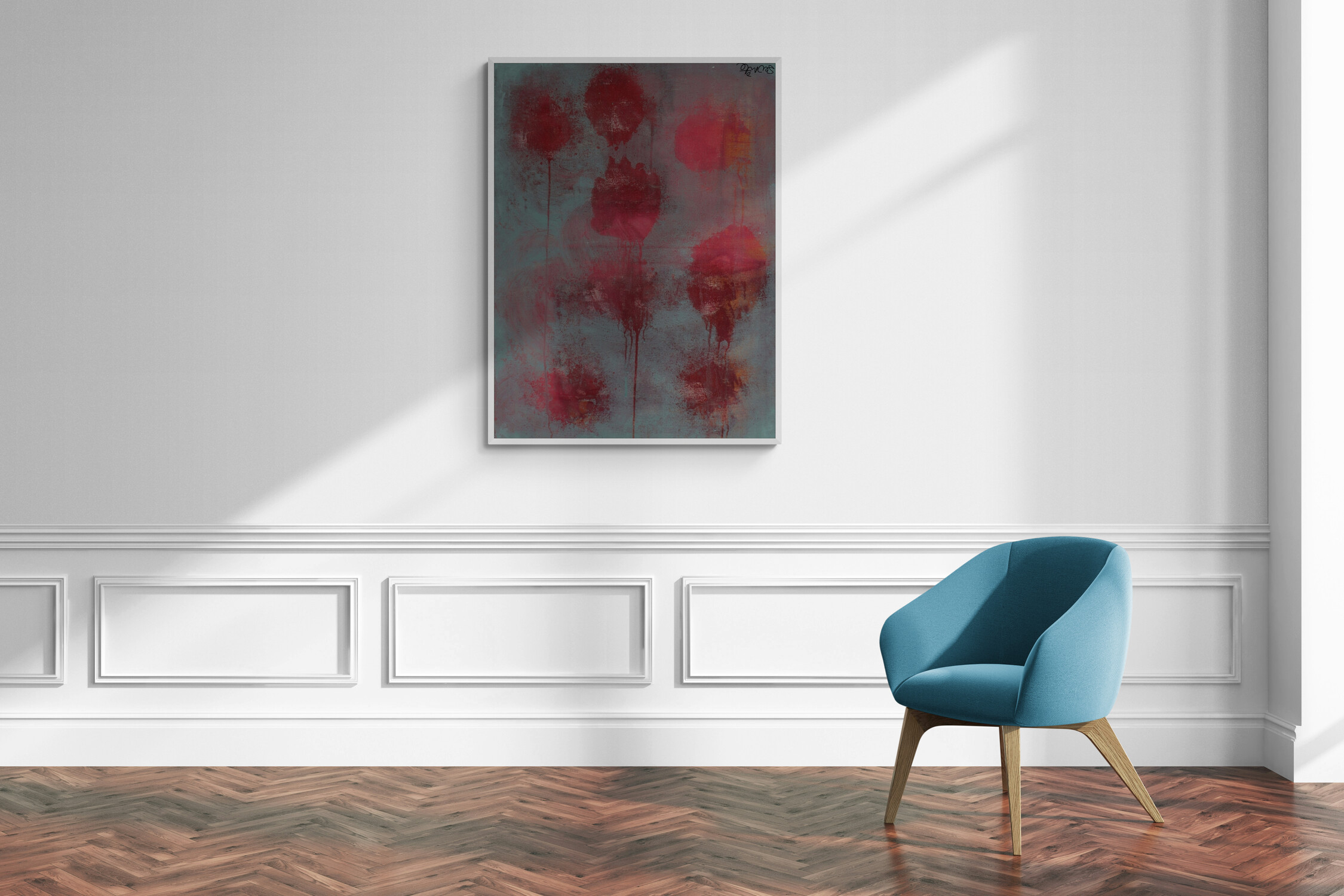 Faded Flowers Abstract Art Painting