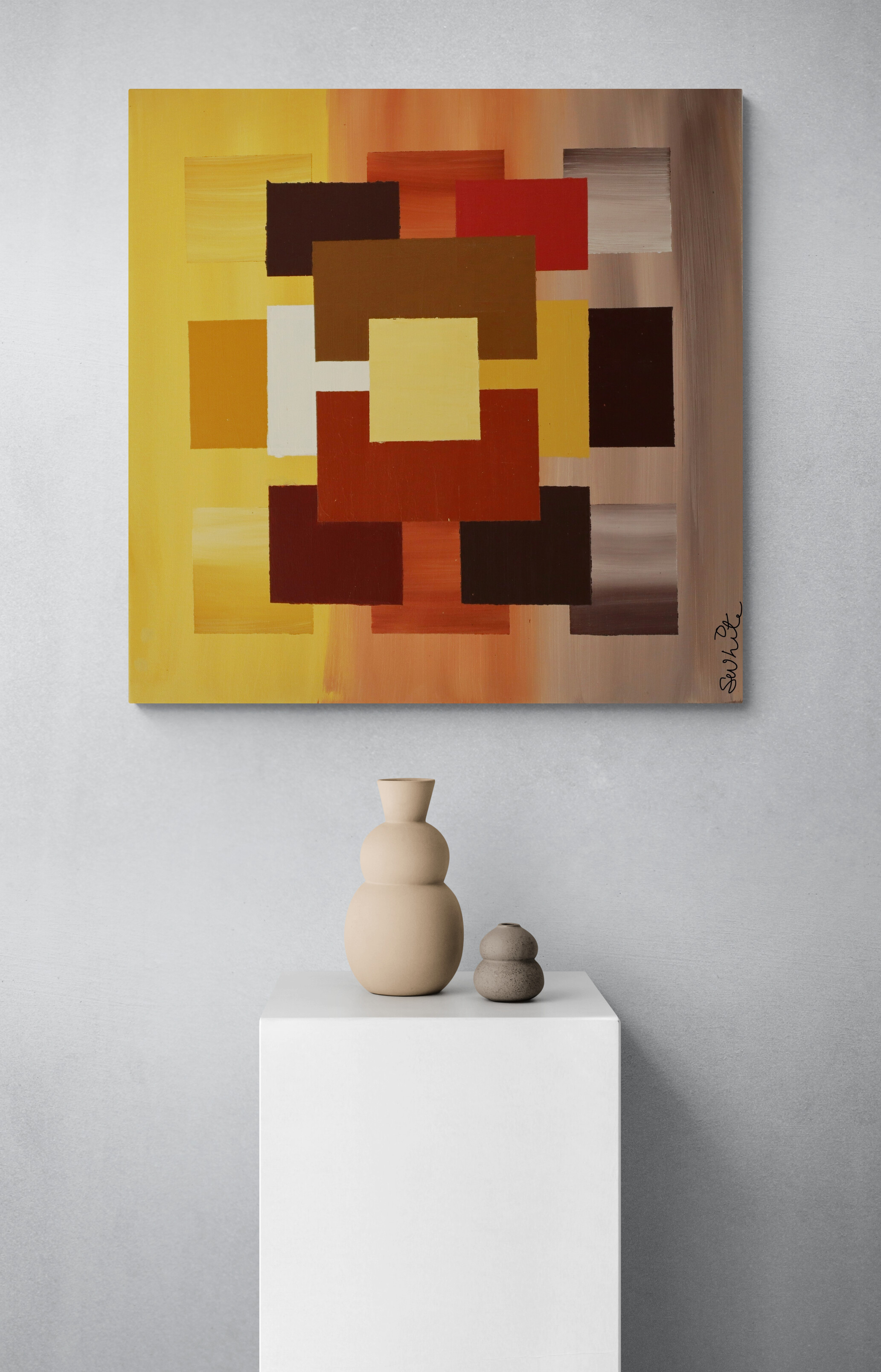 Squares Abstract Geometric Painting