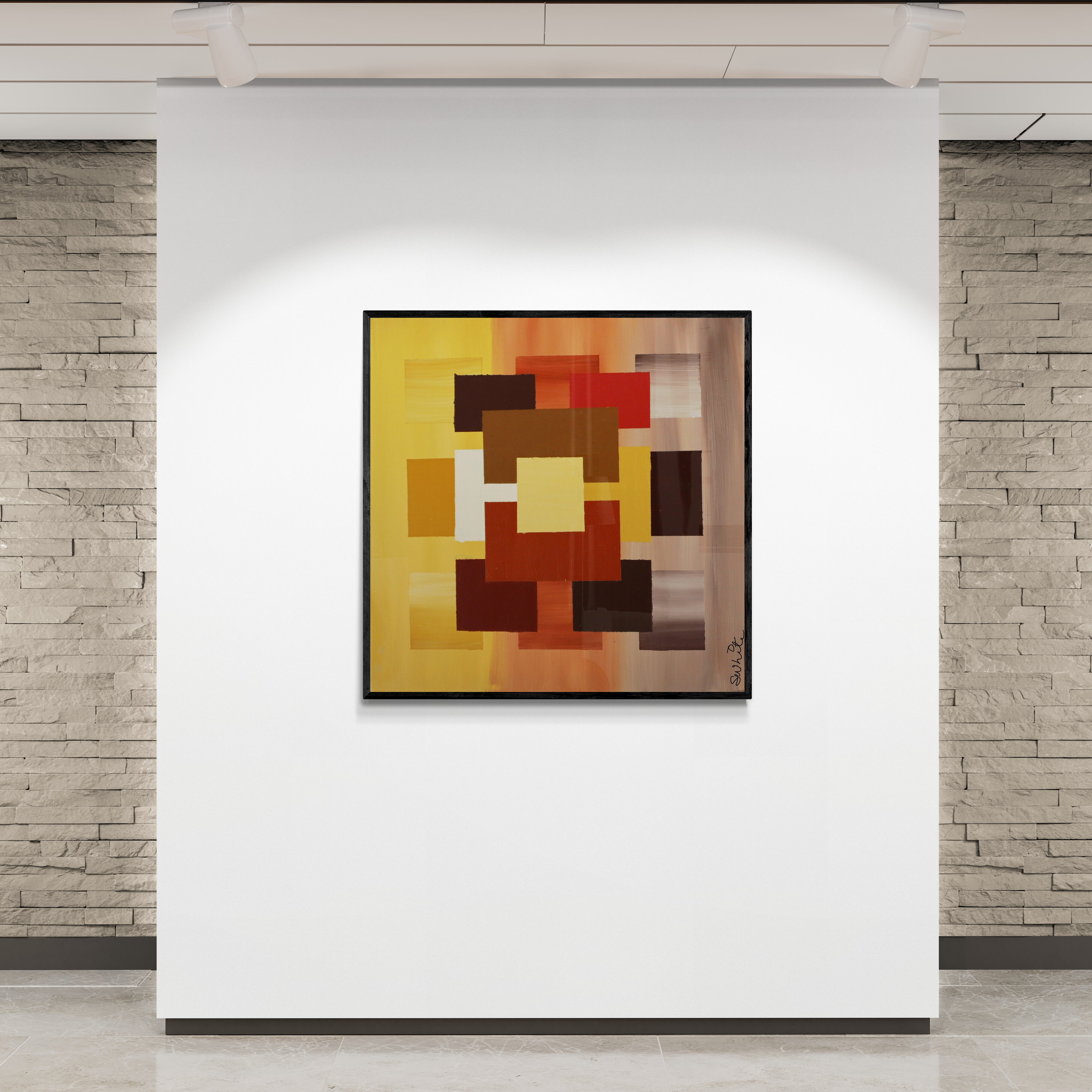 Squares Abstract Geometric Painting