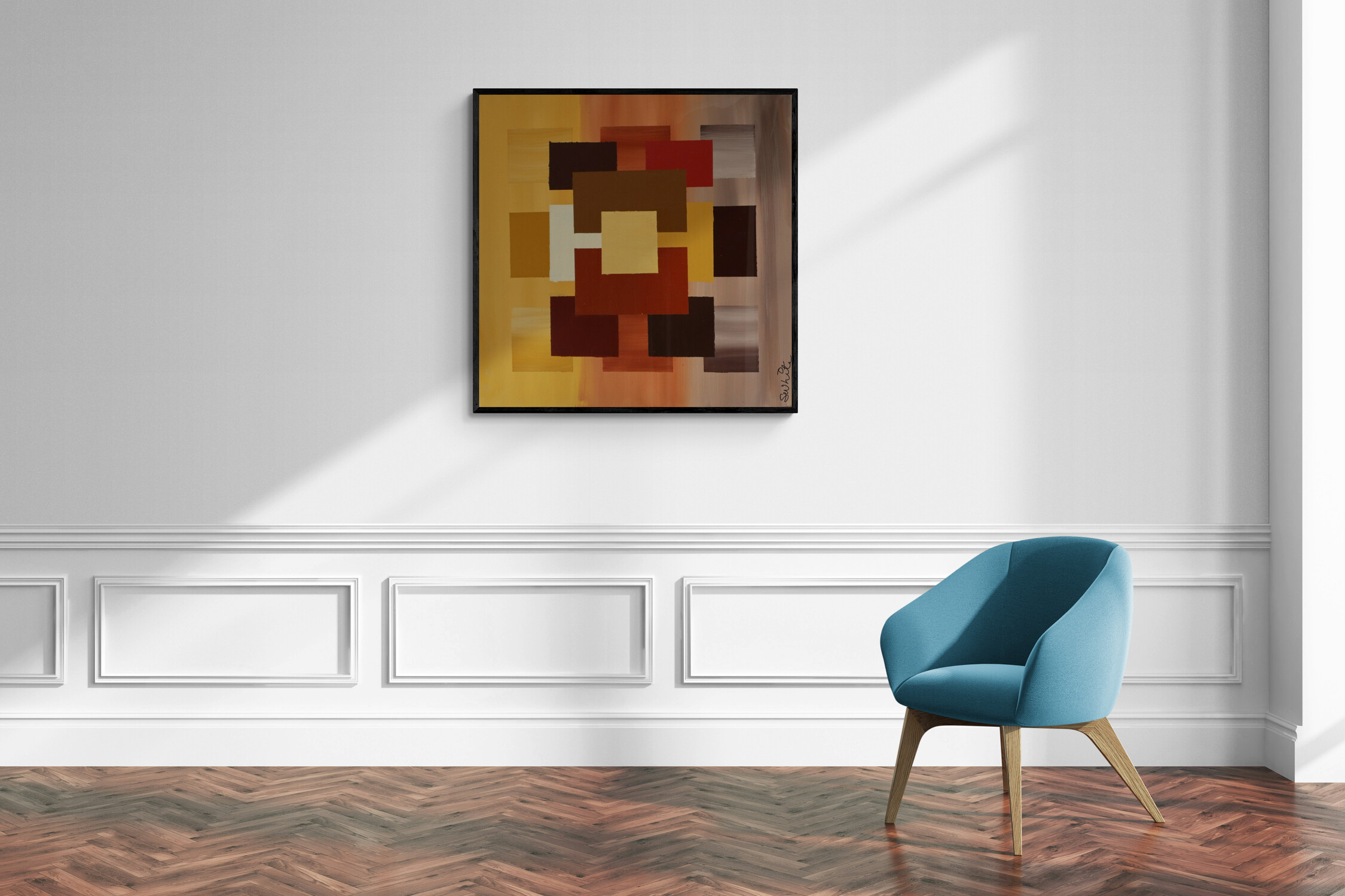 Squares Abstract Geometric Painting