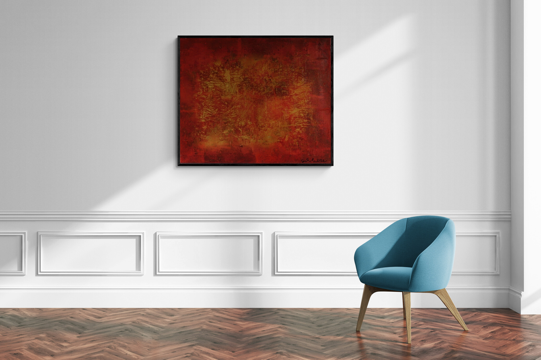 Veil Abstract Red Painting